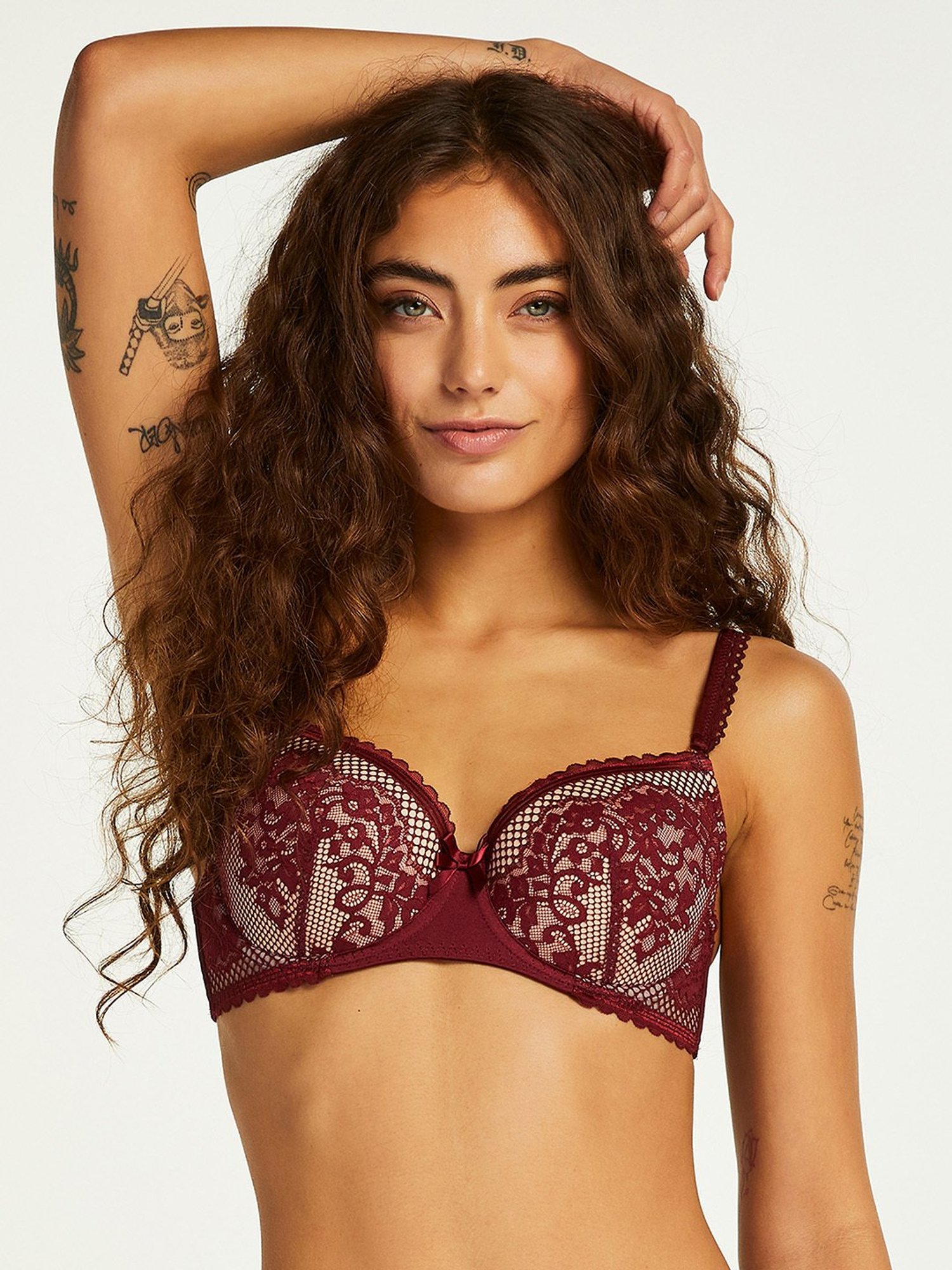 Buy Hunkemoller Maroon Under-Wired Padded Demi Cup Bra for Women's Online @ Tata  CLiQ