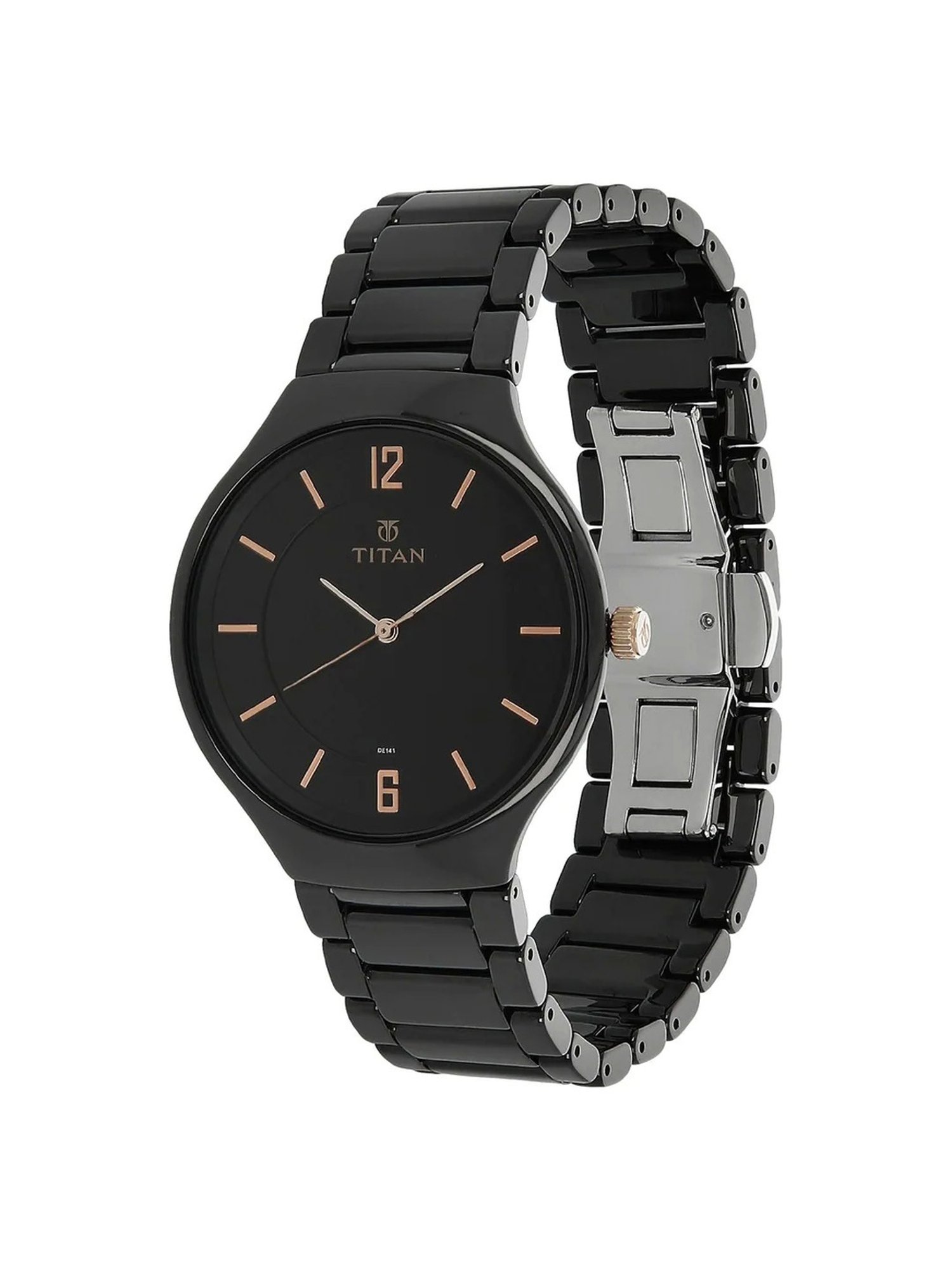 Buy Online Titan Black and Gold Black Dial Analog Stainless Steel Strap  watch for Men - nr1849nm02