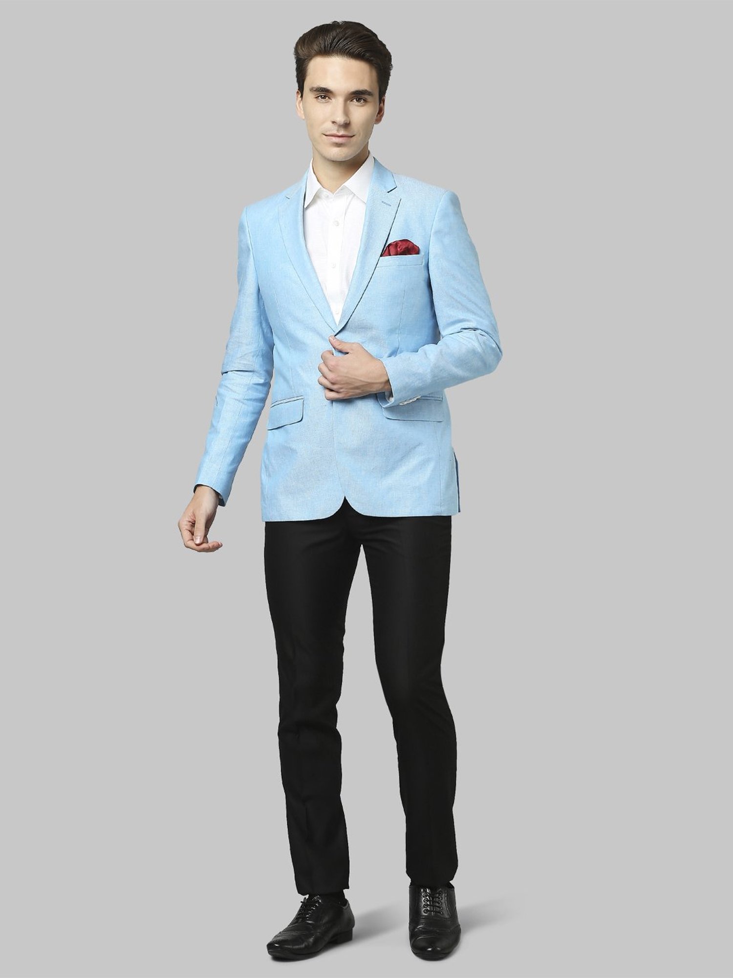 Buy Raymond Blue Regular Fit Wool Blazer for Men Online @ Tata CLiQ