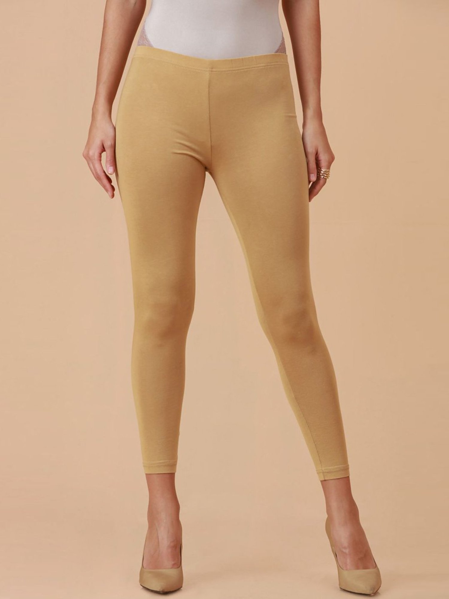 Buy Soch Golden Cotton Mid Rise Leggings for Women Online @ Tata CLiQ