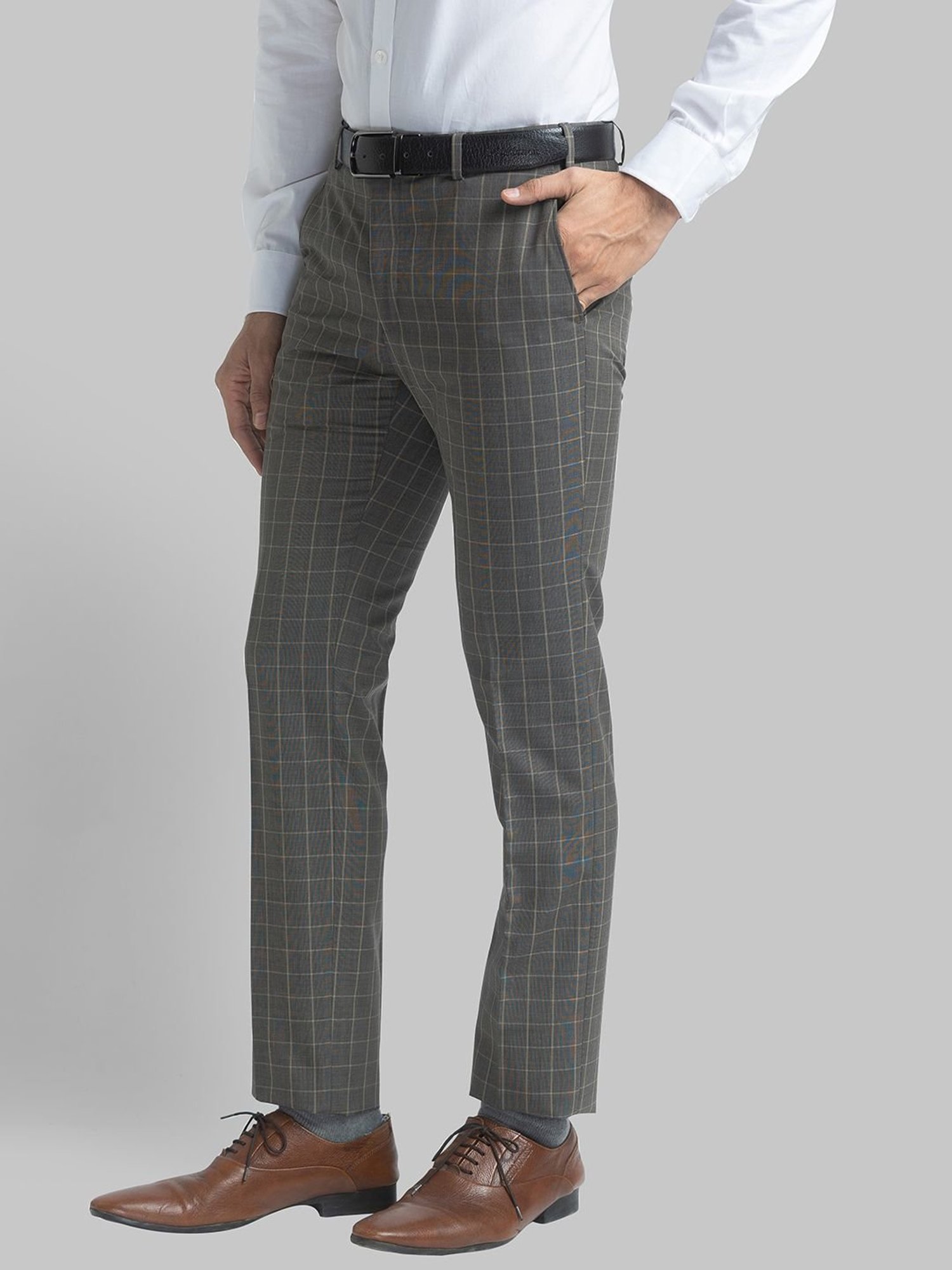 Raymond Dark Navy Blue Checks Trouser Fabric With Exquisite Sky Blue Broad  Checks Printed Shirt Fabric (