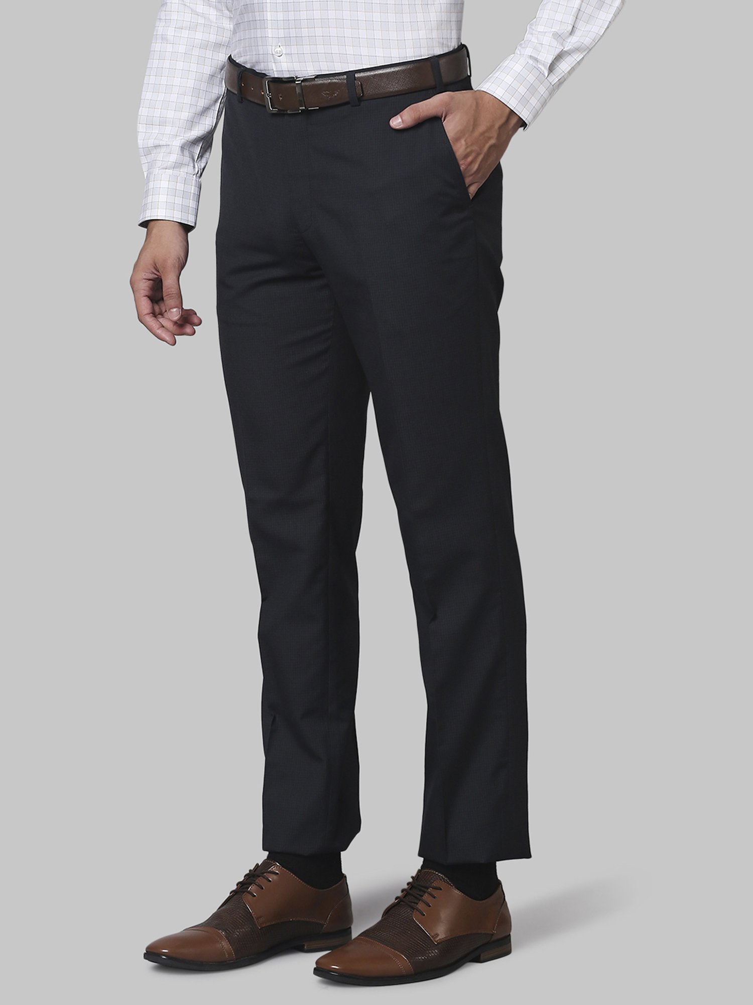 Raymond Black Check Trouser Fabric With Cadini by Siyarams 100 Premium  Cotton White  Black Print Shirt Fabric Unstitched