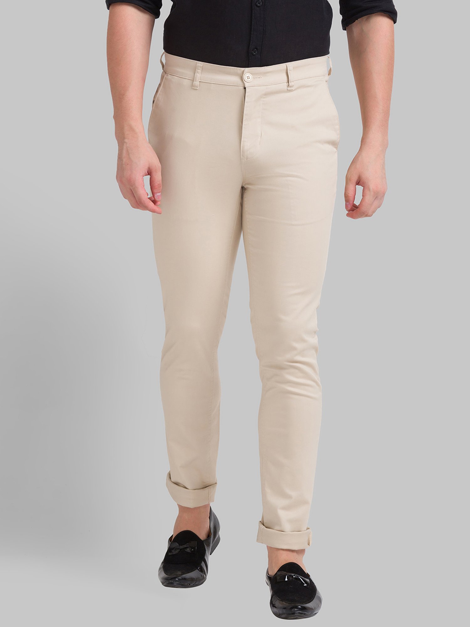 Parx Green Super Slim Fit Trousers