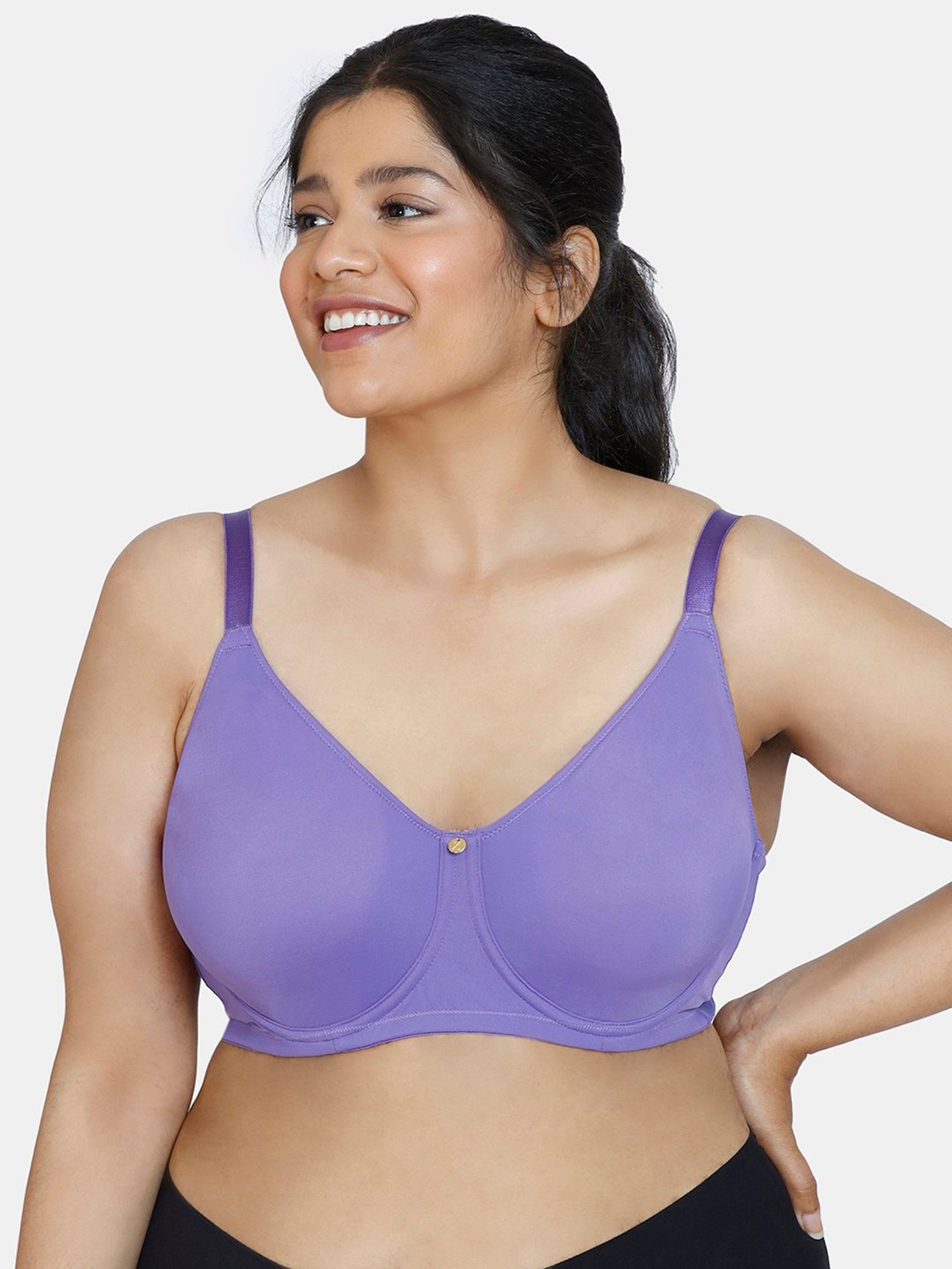 Intimissimi purple balconette-style bra (34B) and matching thong (S)