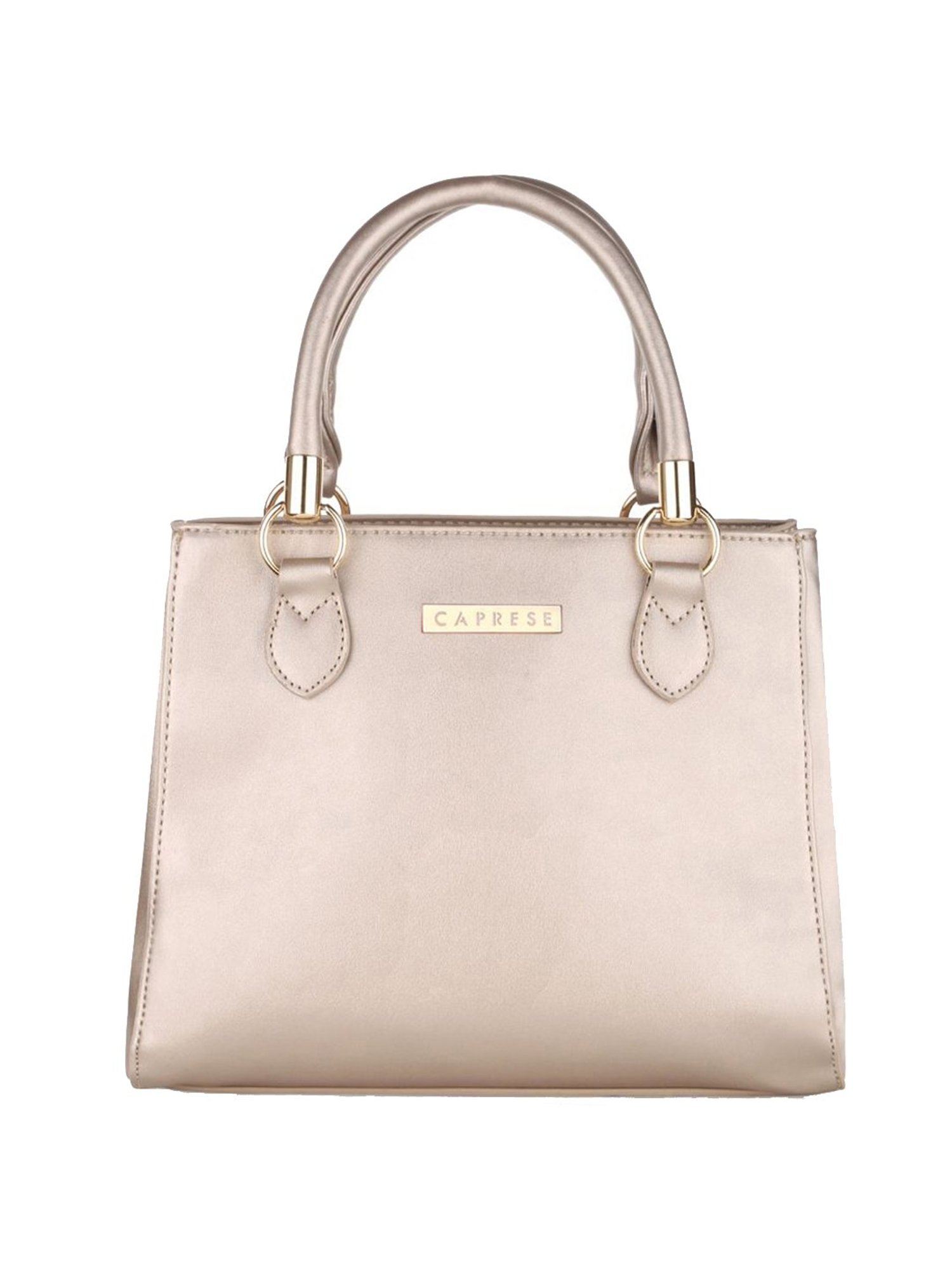 Buy Caprese Golden Solid Medium Handbag Online At Best Price