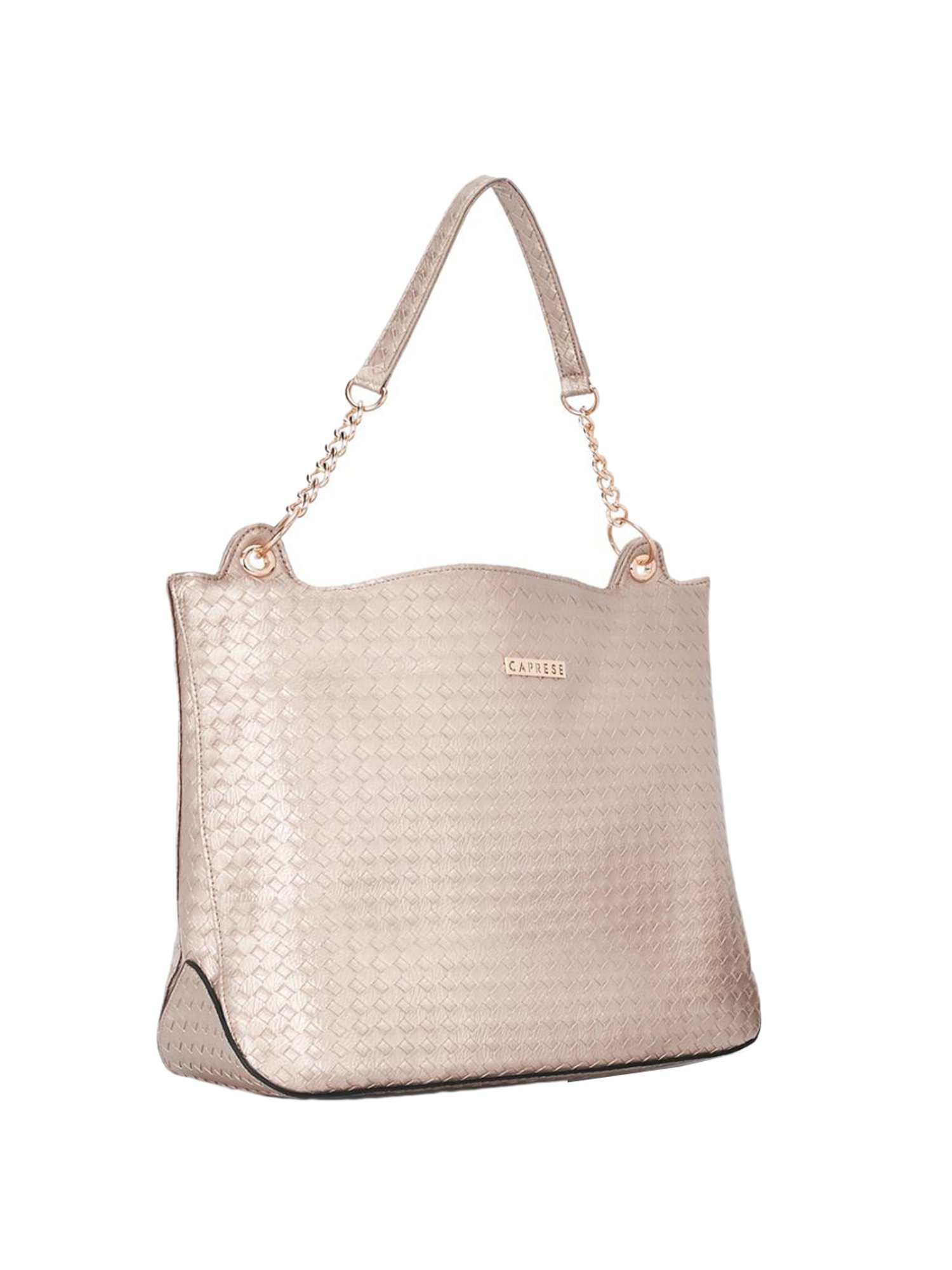 Buy Caprese Golden Solid Medium Shoulder Bag Online At Best Price