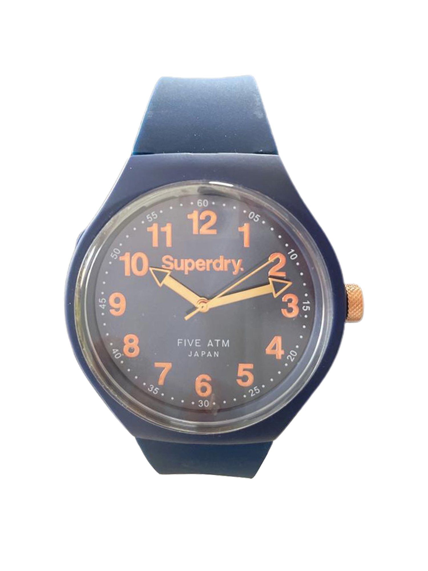 Superdry Men's 48mm Orange Canvas Band Steel Case Quartz Black Dial An