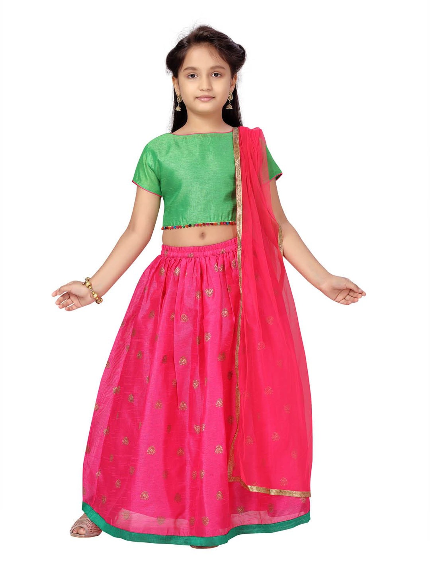 Girls Grey Raw Silk Lehenga Choli Set Manufacturer Exporter from Noida India