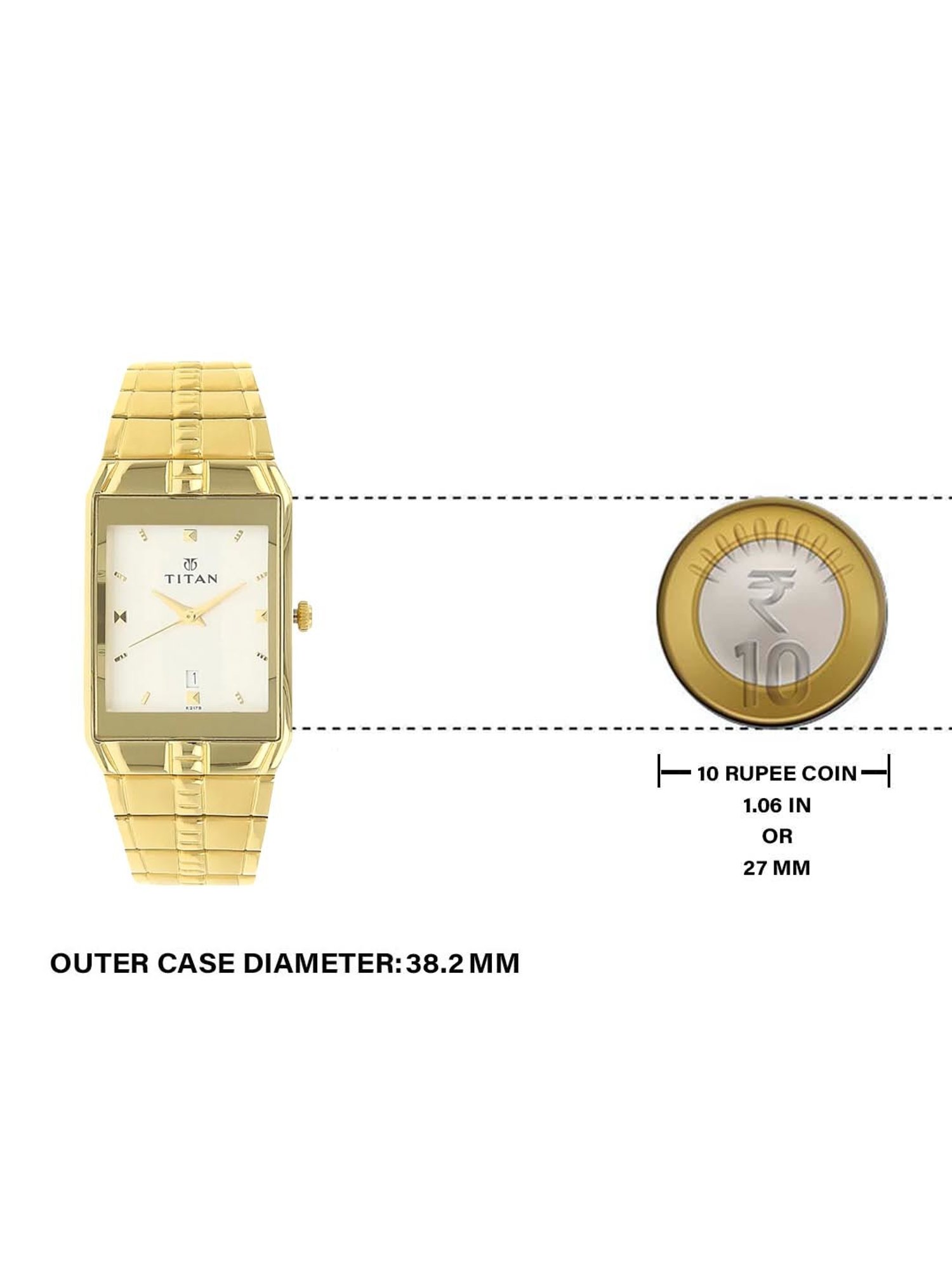 Titan gold clearance case watches