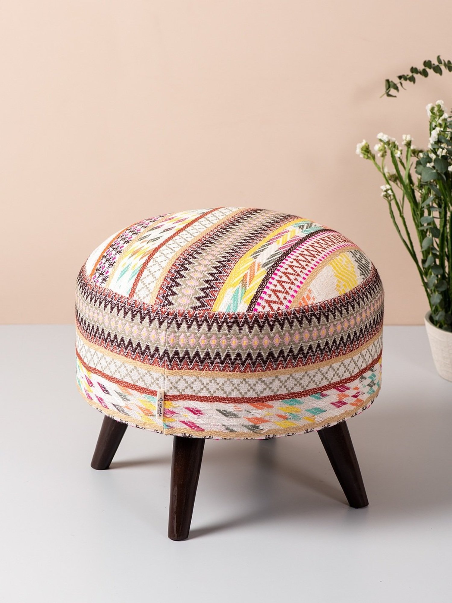 Buy White Criss Cross Pouf Set of 2 with Filler Online in India - Nestroots