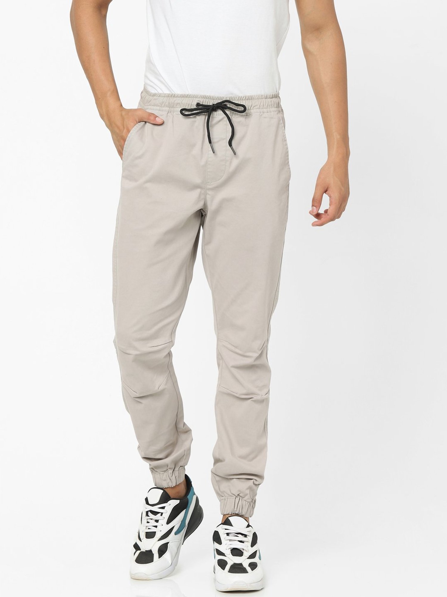 Ajile by Pantaloons Grey Melange Slim Fit Joggers