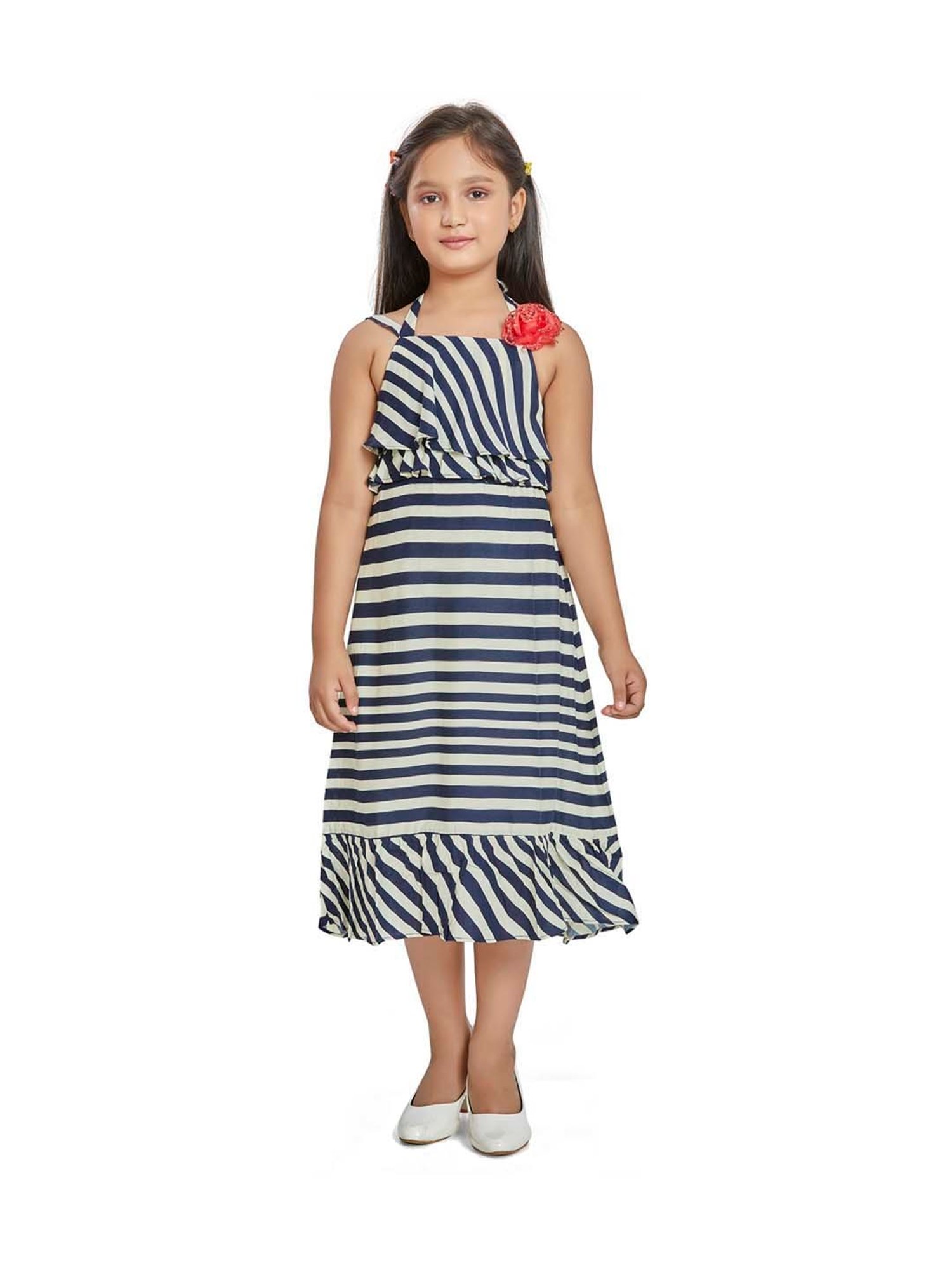 Buy Classic Cotton Blend Striped Dress For Kids Girl Online In India At  Discounted Prices