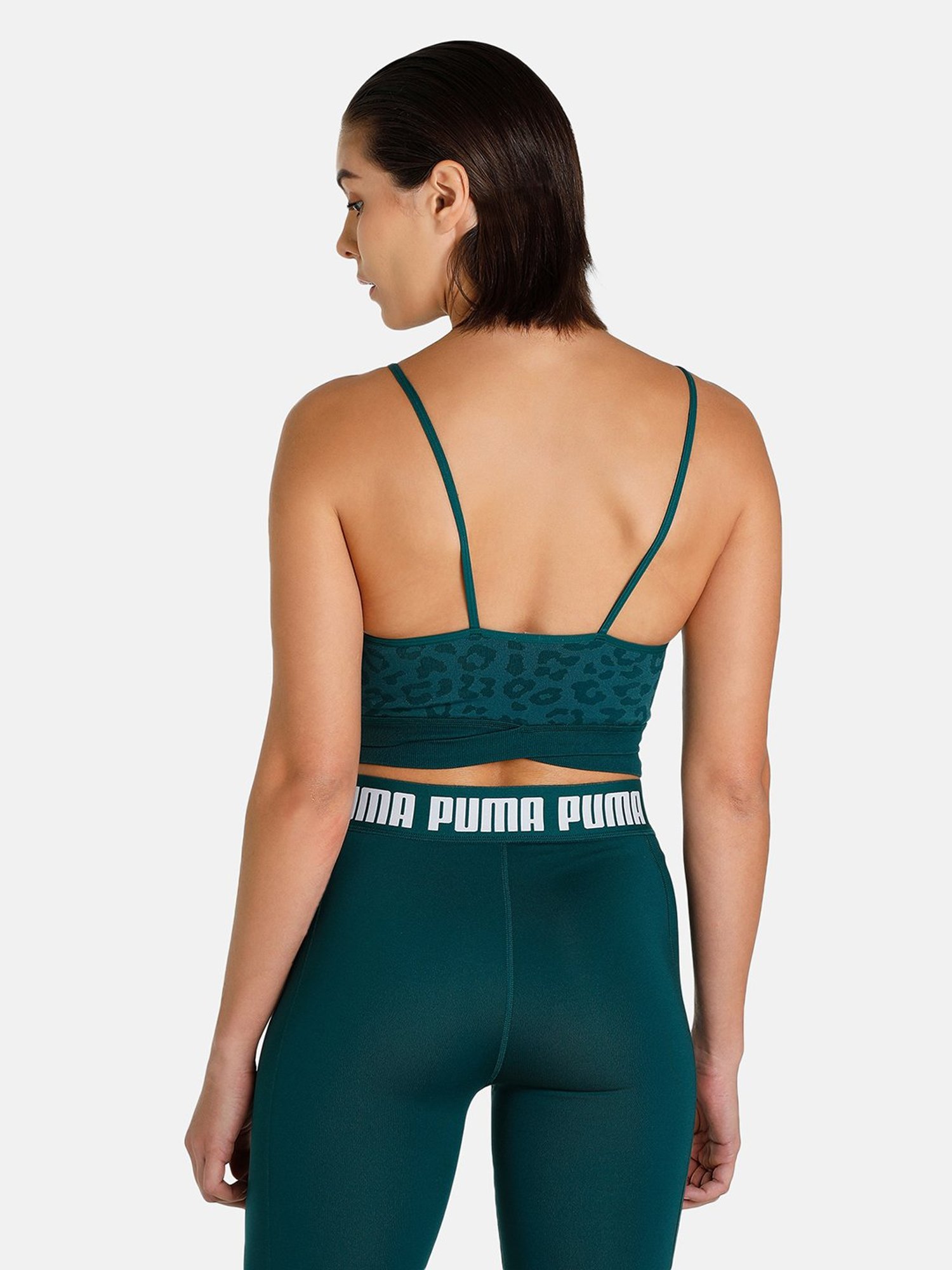 Buy Puma Green Printed Sports Bra for Women Online @ Tata CLiQ
