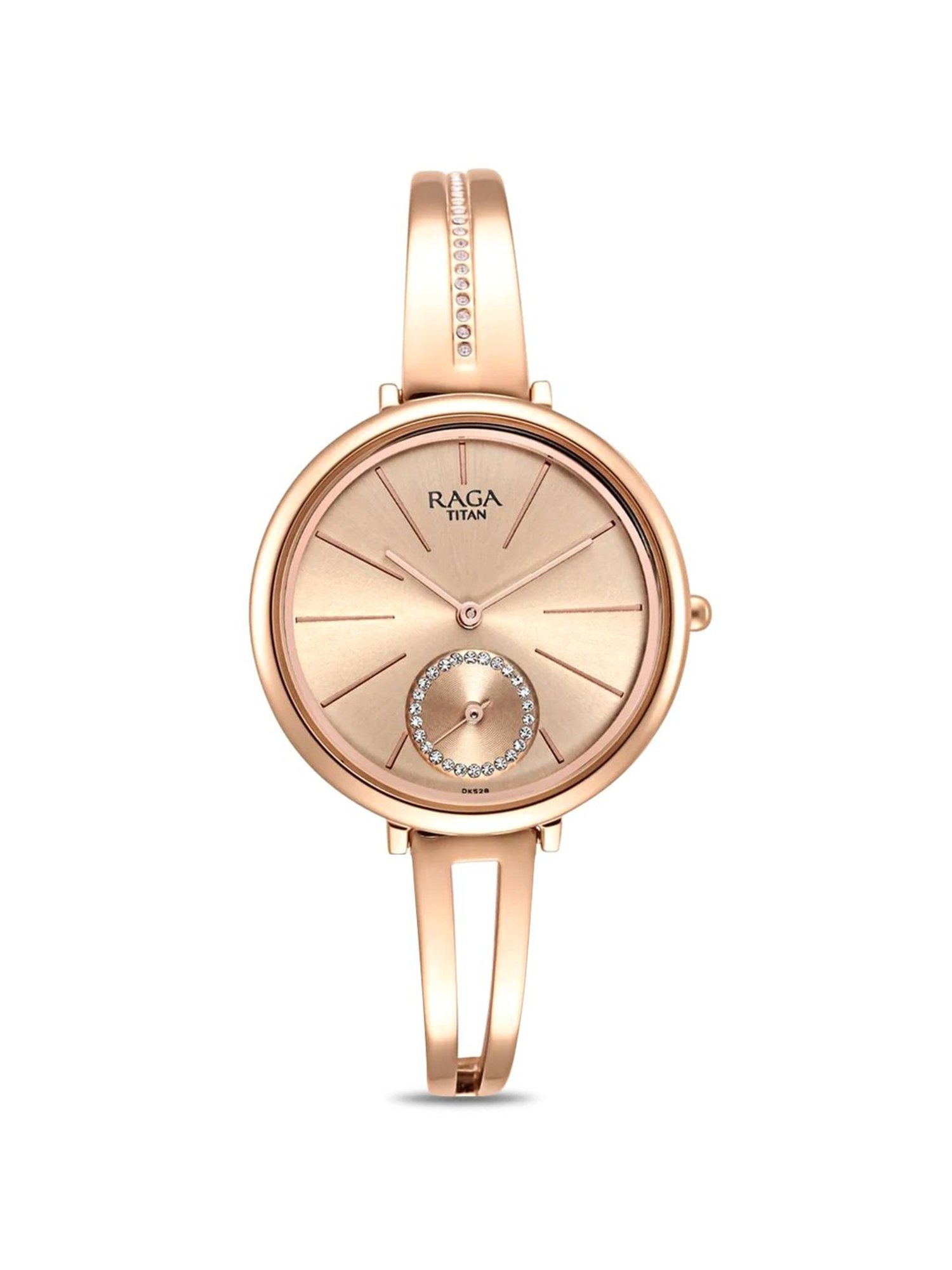 Titan raga analog watch rose outlet gold