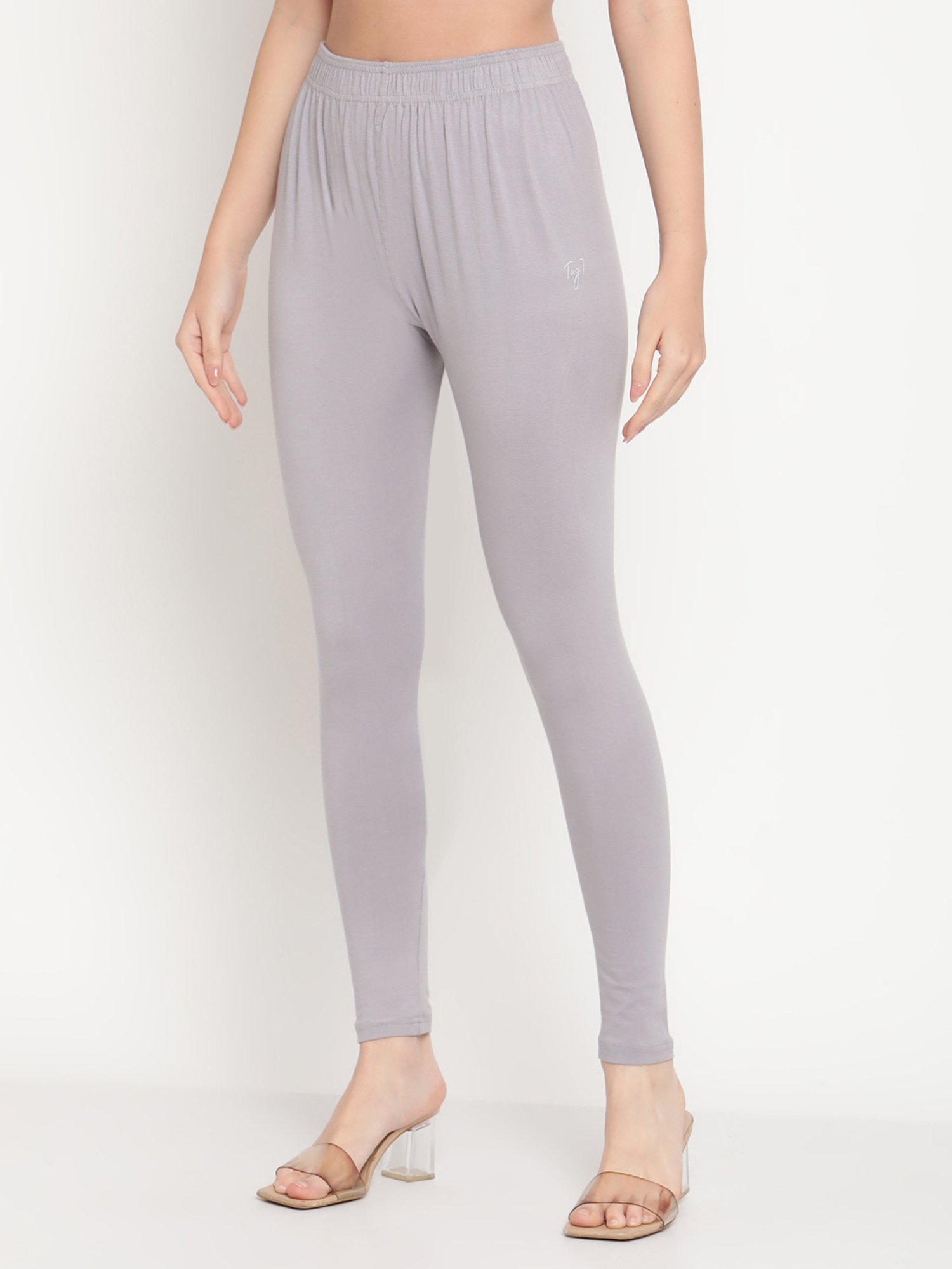 Viscose-blend ribbed leggings - Light grey marl - Ladies | H&M IN