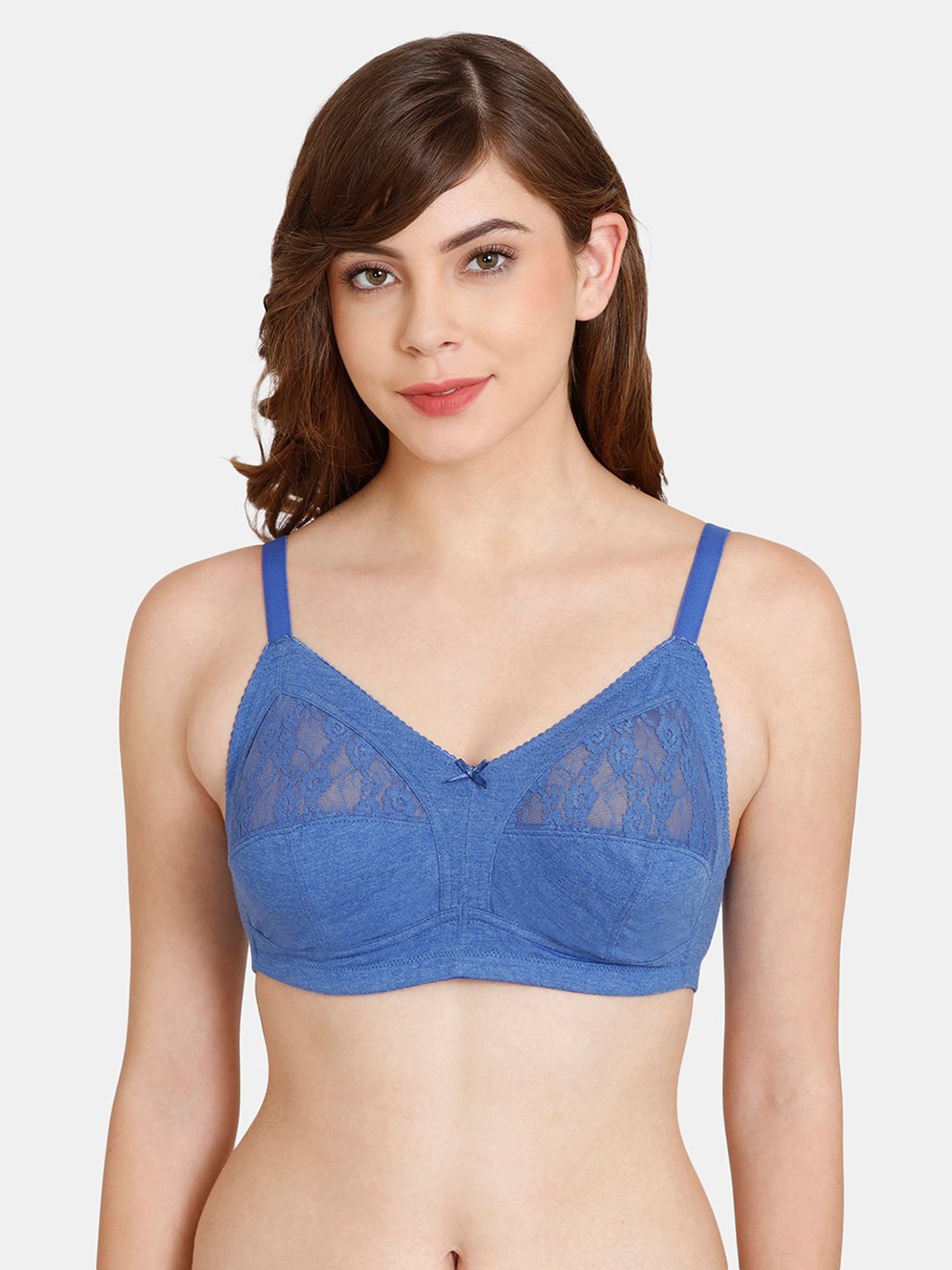 Buy Rosaline by Zivame Blue Lace Wireless T-Shirt Bra for Women's Online @ Tata  CLiQ