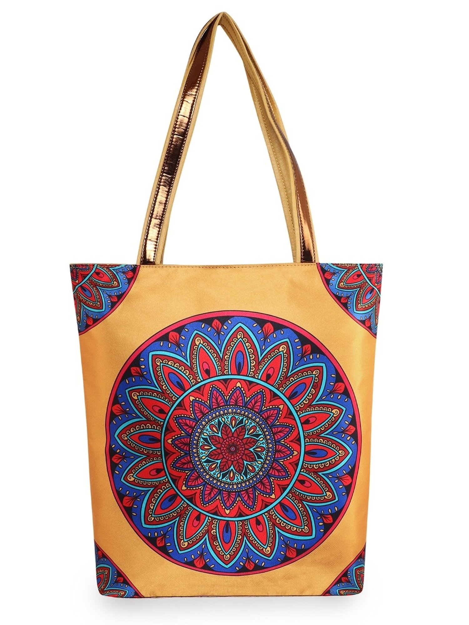 Buy Yelloe Orange Printed Large Tote Bag at Best Price @ Tata CLiQ