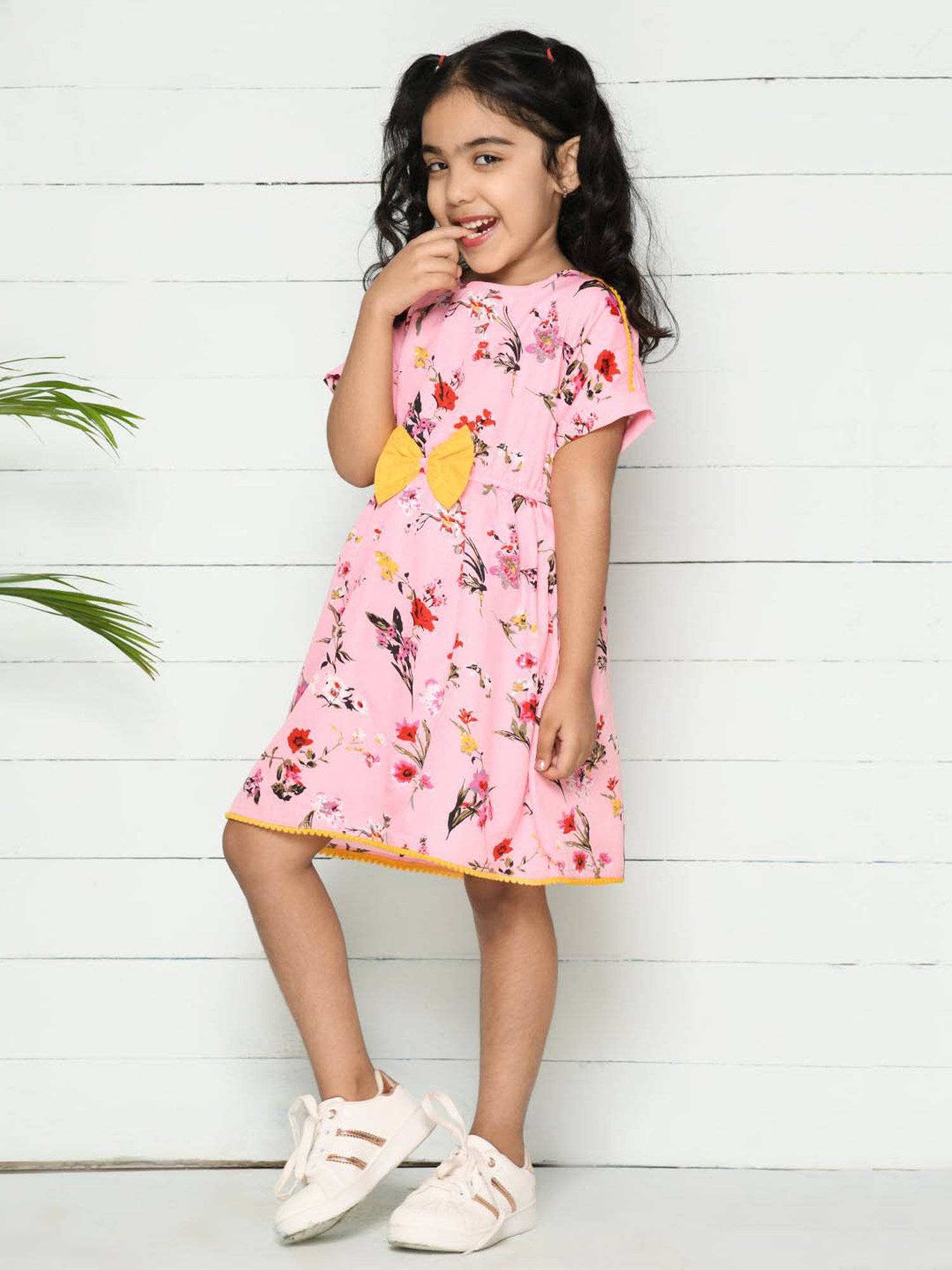 Buy LilPicks Kids Pink Floral Print Dress for Girls Clothing