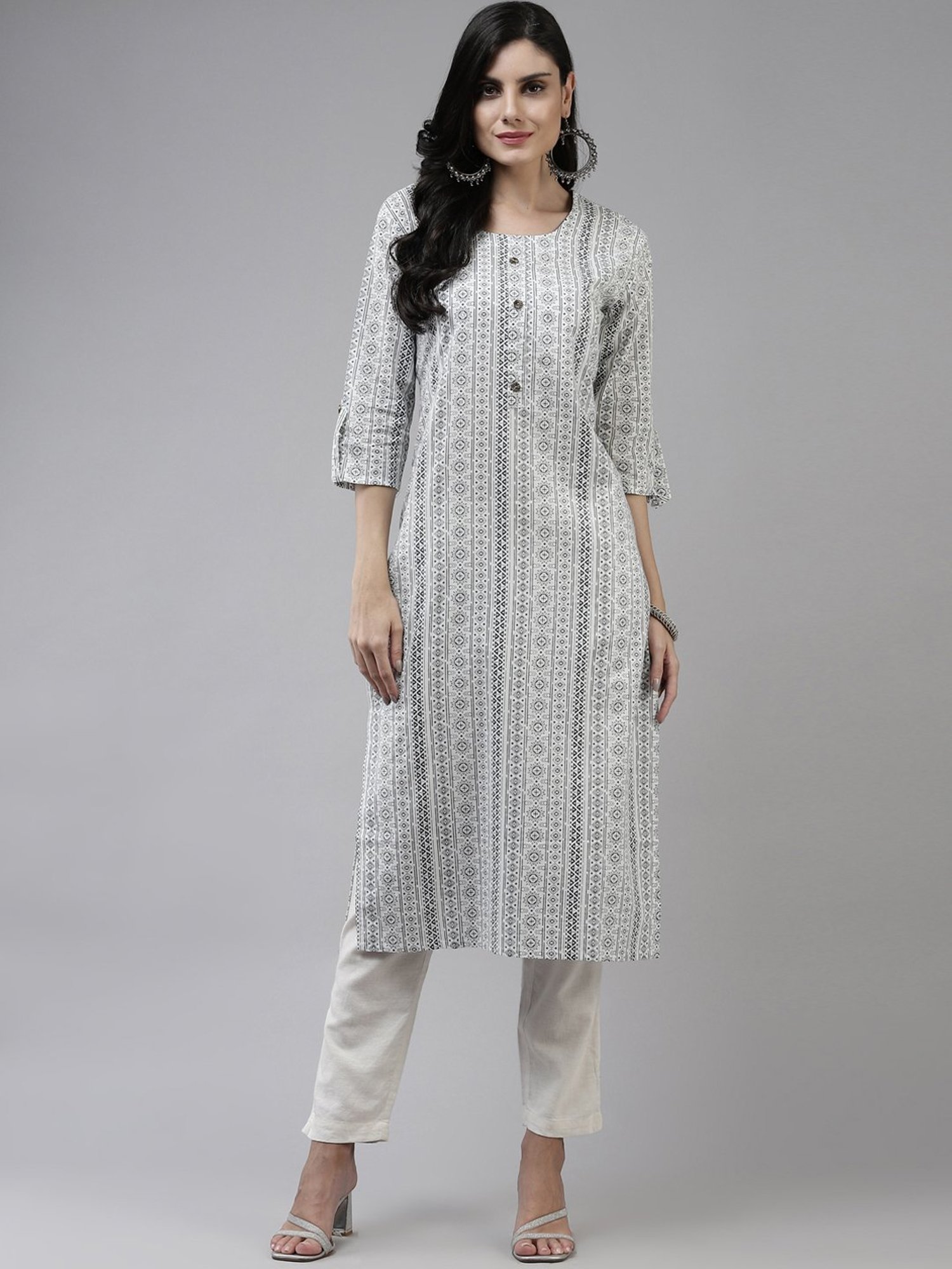 Buy Yufta Beige Women Pure Cotton Kurta and Palazzo Set Online at Best  Prices in India - JioMart.