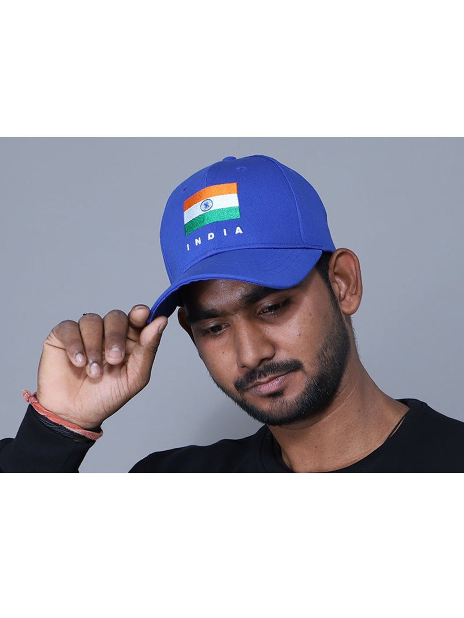 Buy Indic Inspirations Royal Blue Caps Set With Indian National Flag  Logo(Pack of 2)Online@Tata CLiQ