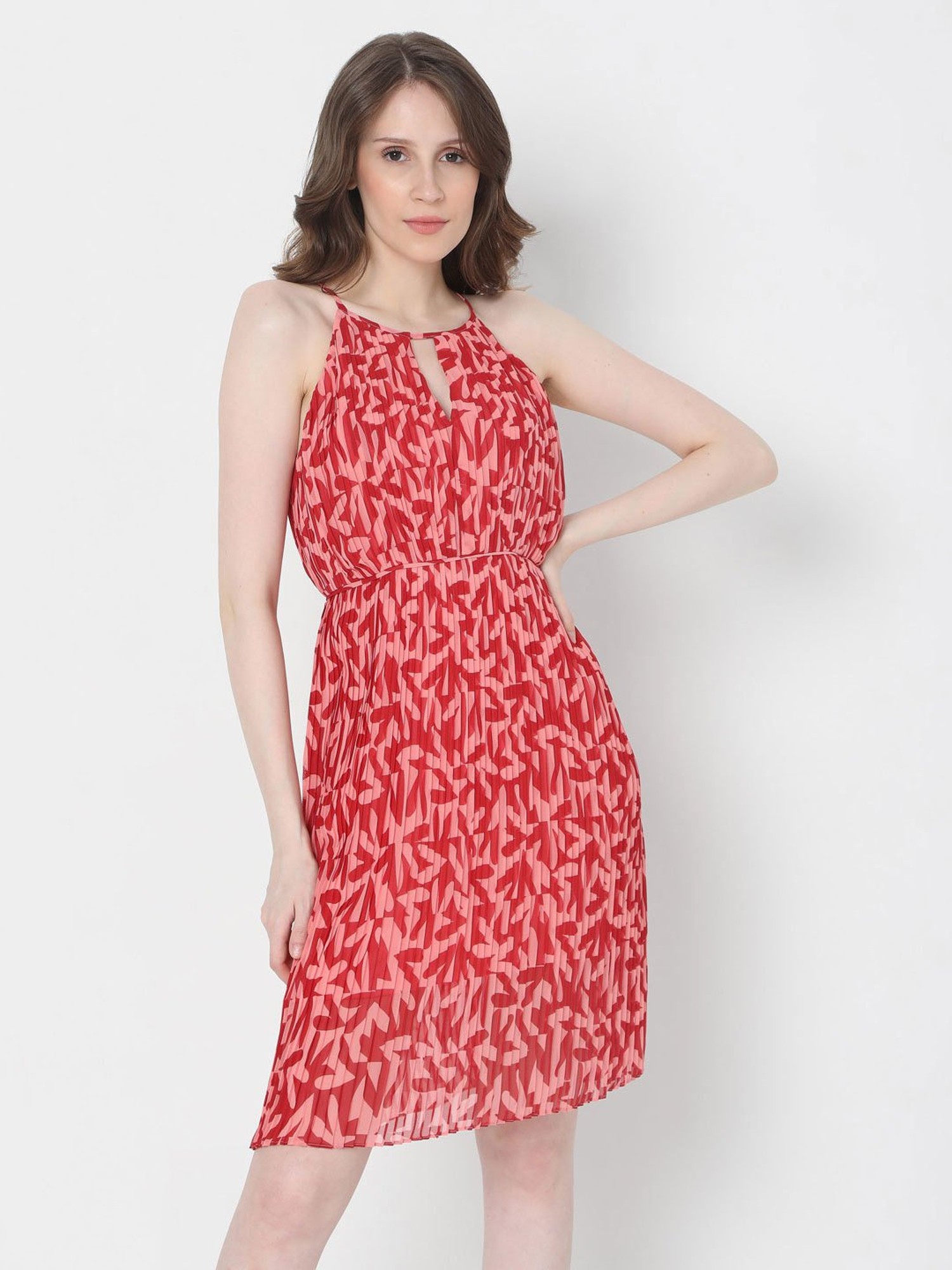 Buy SASSAFRAS Women Red Solid Fit  Flare Dress  Dresses for Women 2280977   Myntra