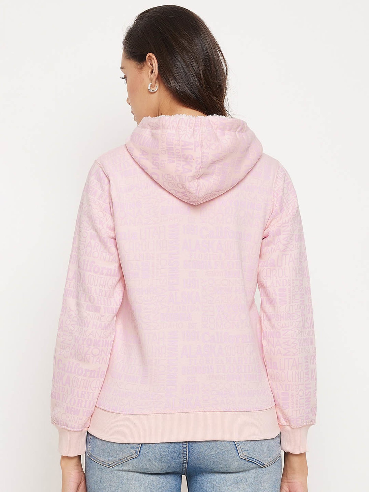 MADAME Pink Regular Fit Sweatshirt