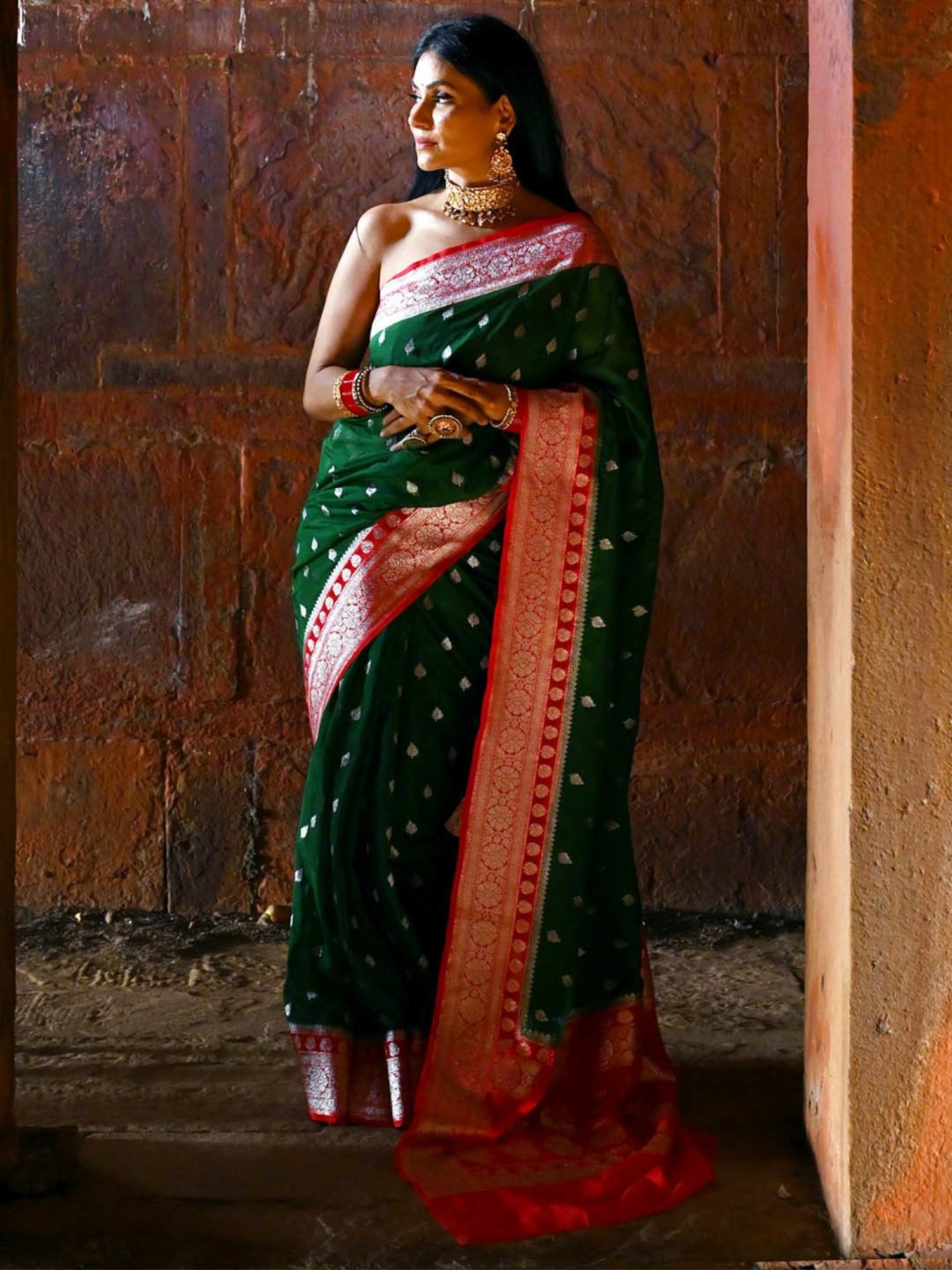 Green Silk Plain Saree – Leemboodi