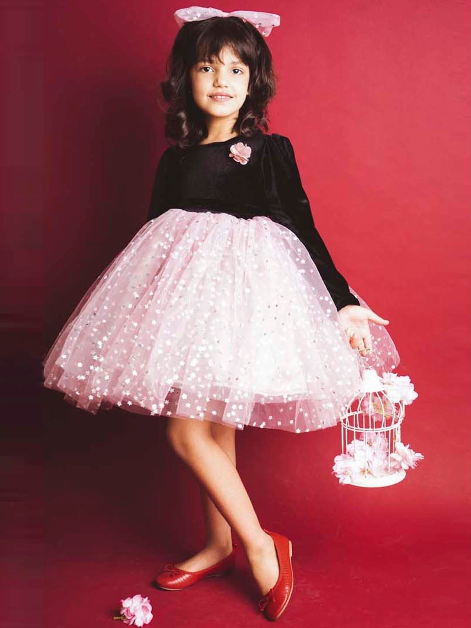 Buy Pink Chick Kids Red & White Solid Full Sleeves Gown for Girls Clothing  Online @ Tata CLiQ