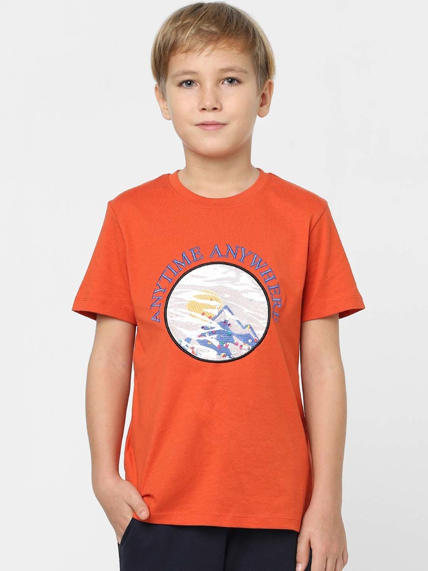 Buy Jack & Jones Junior Orange Cotton Printed T-Shirt for Boys Clothing  Online @ Tata CLiQ