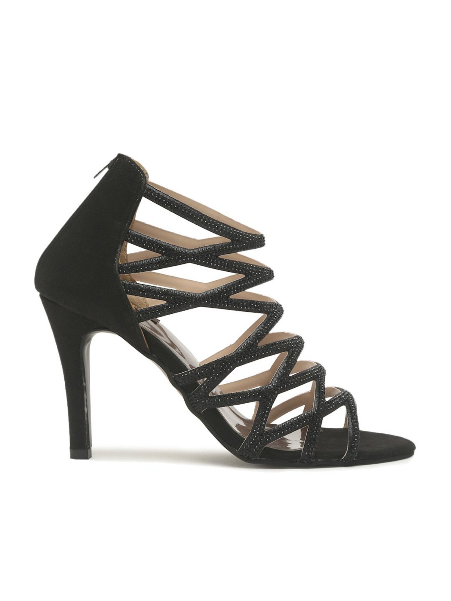 Black heel clearance gladiator sandals