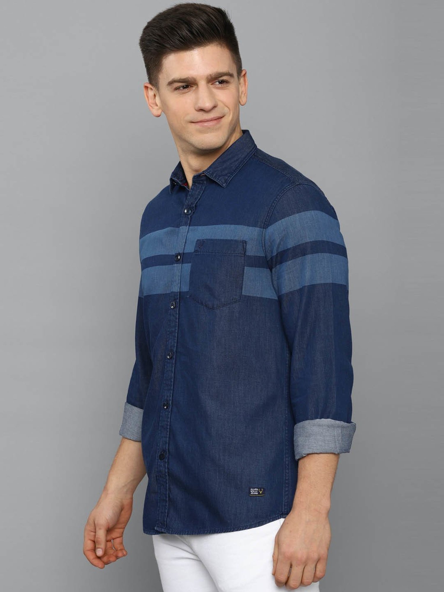 Buy Allen Solly Men's Striped Regular Fit Shirt (ALSFVCUFJ85943_Multicolour  at Amazon.in