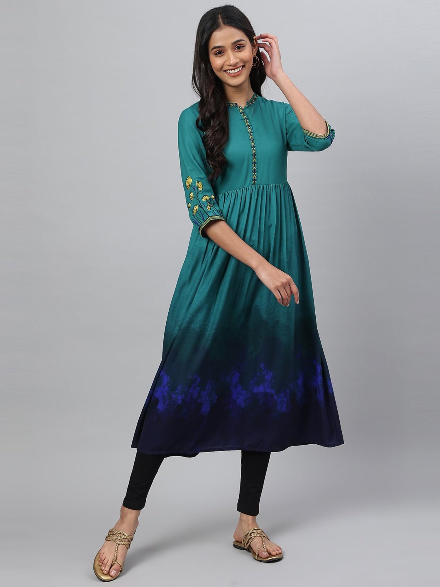 Aurelia Women Gown Green Dress - Buy Aurelia Women Gown Green Dress Online  at Best Prices in India | Flipkart.com