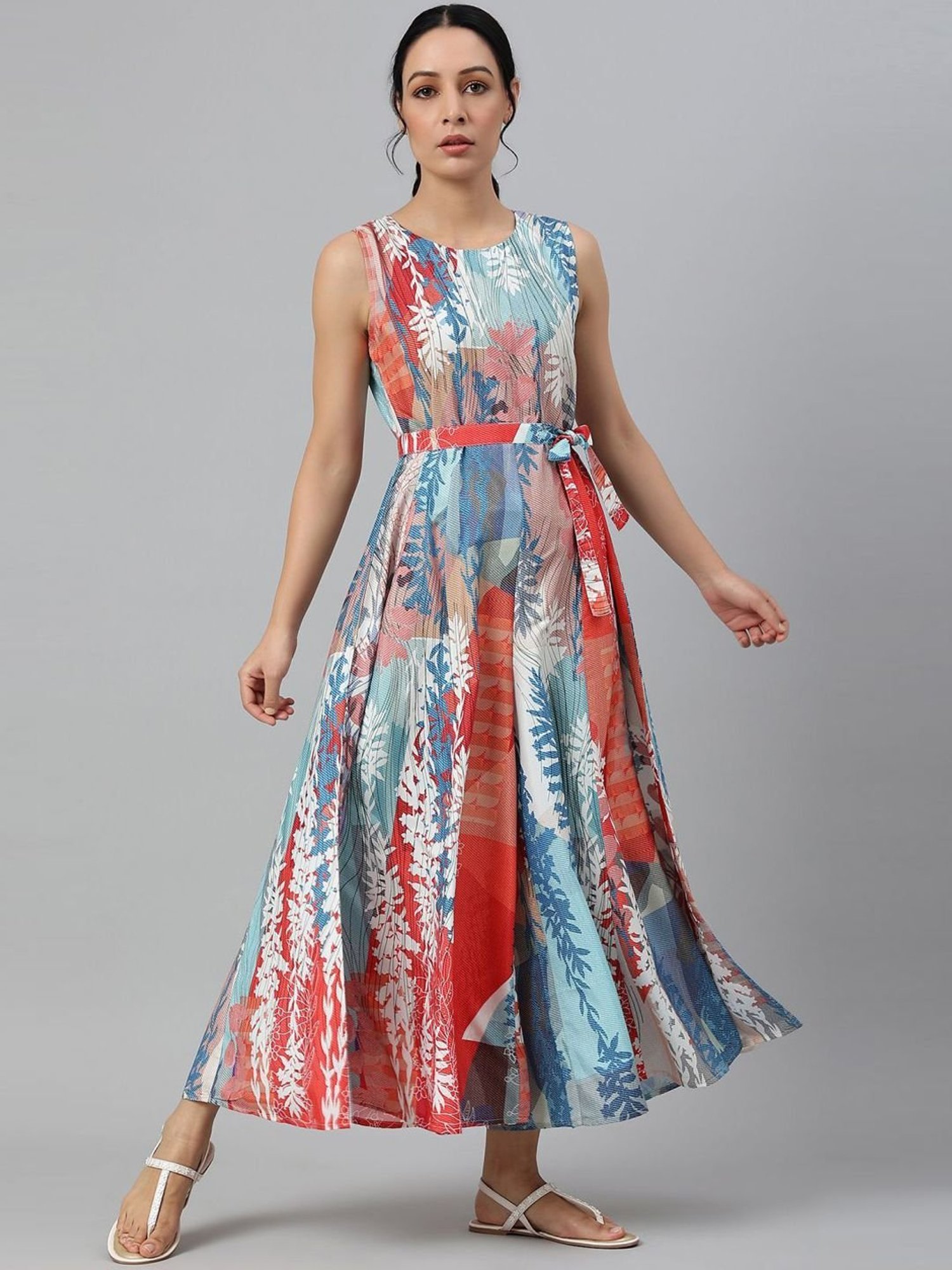 Buy W Blue & Orange Printed Jumpsuit for Women Online @ Tata CLiQ