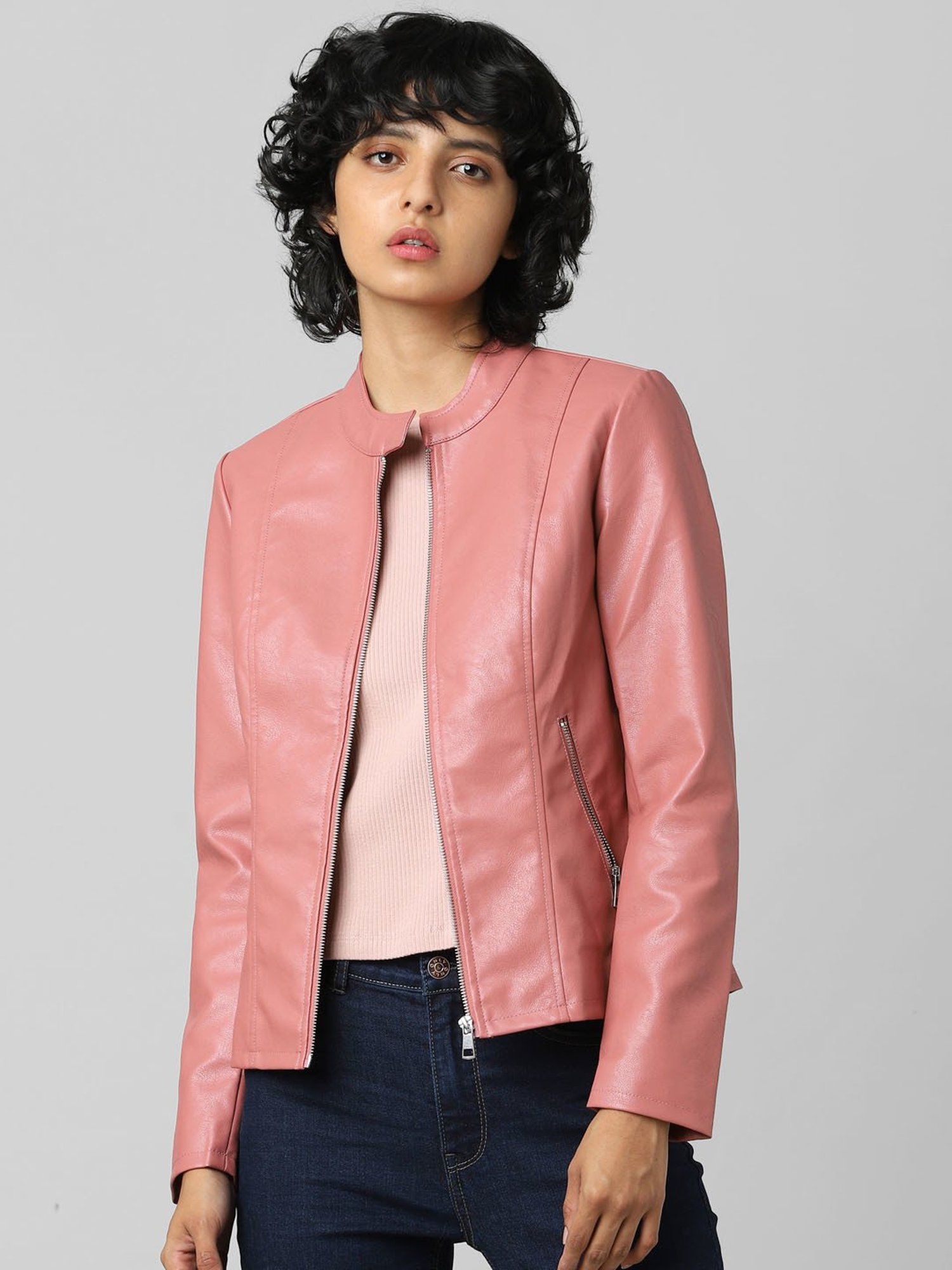 Pink Leather Jacket Women Biker Moto Lambskin Size S M L XL XXL Custom  Made- 358 | eBay