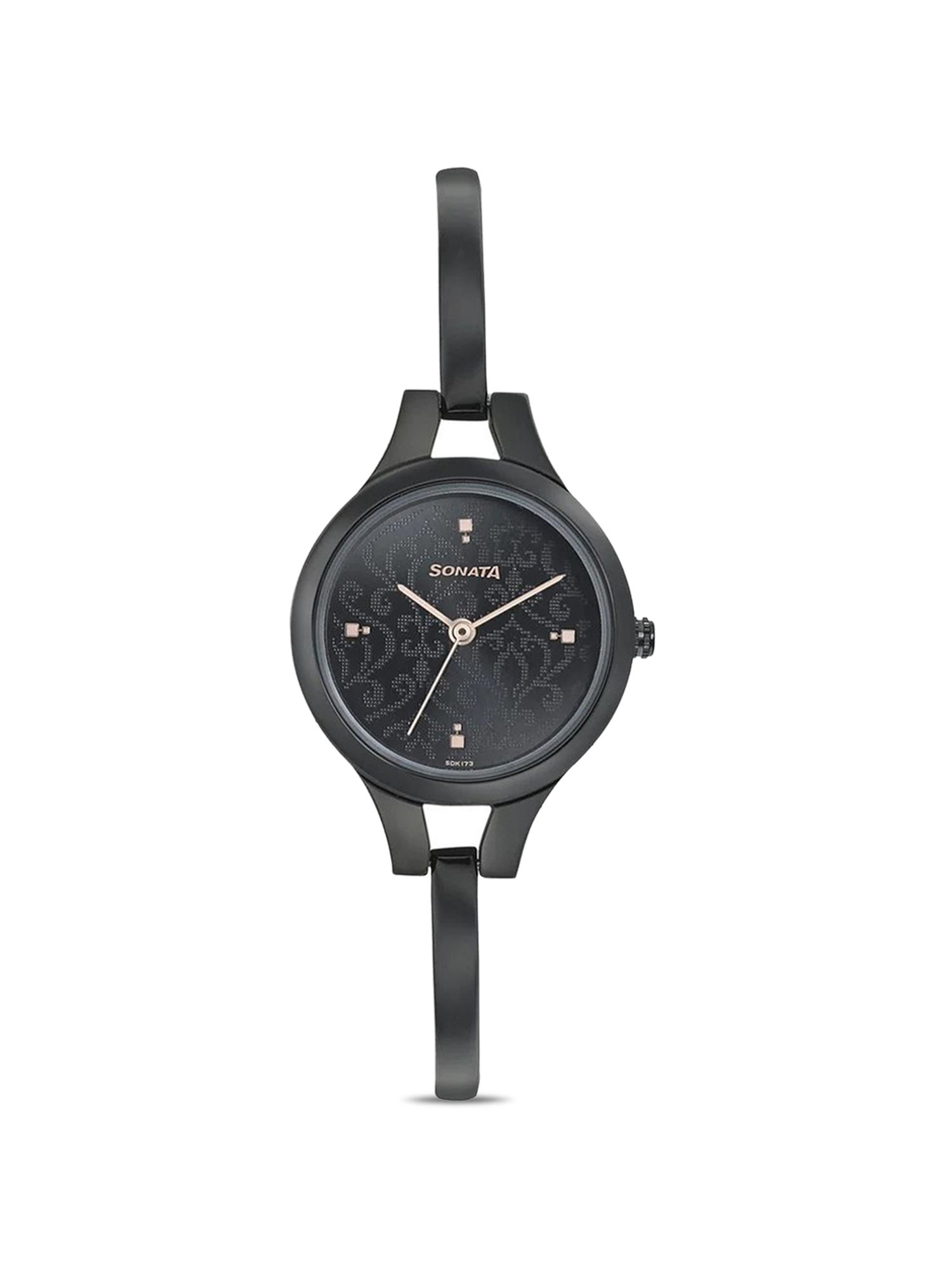 Sonata black chain discount watch