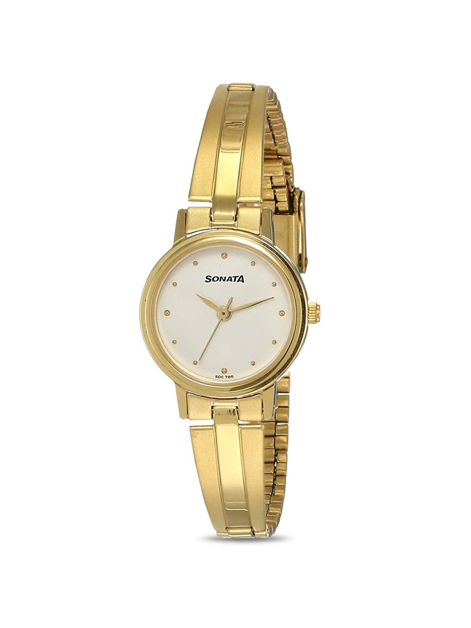 Sonata Black Dial Golden Leather Strap Analog Watch in Adityapur at best  price by Sharma & Sons - Justdial