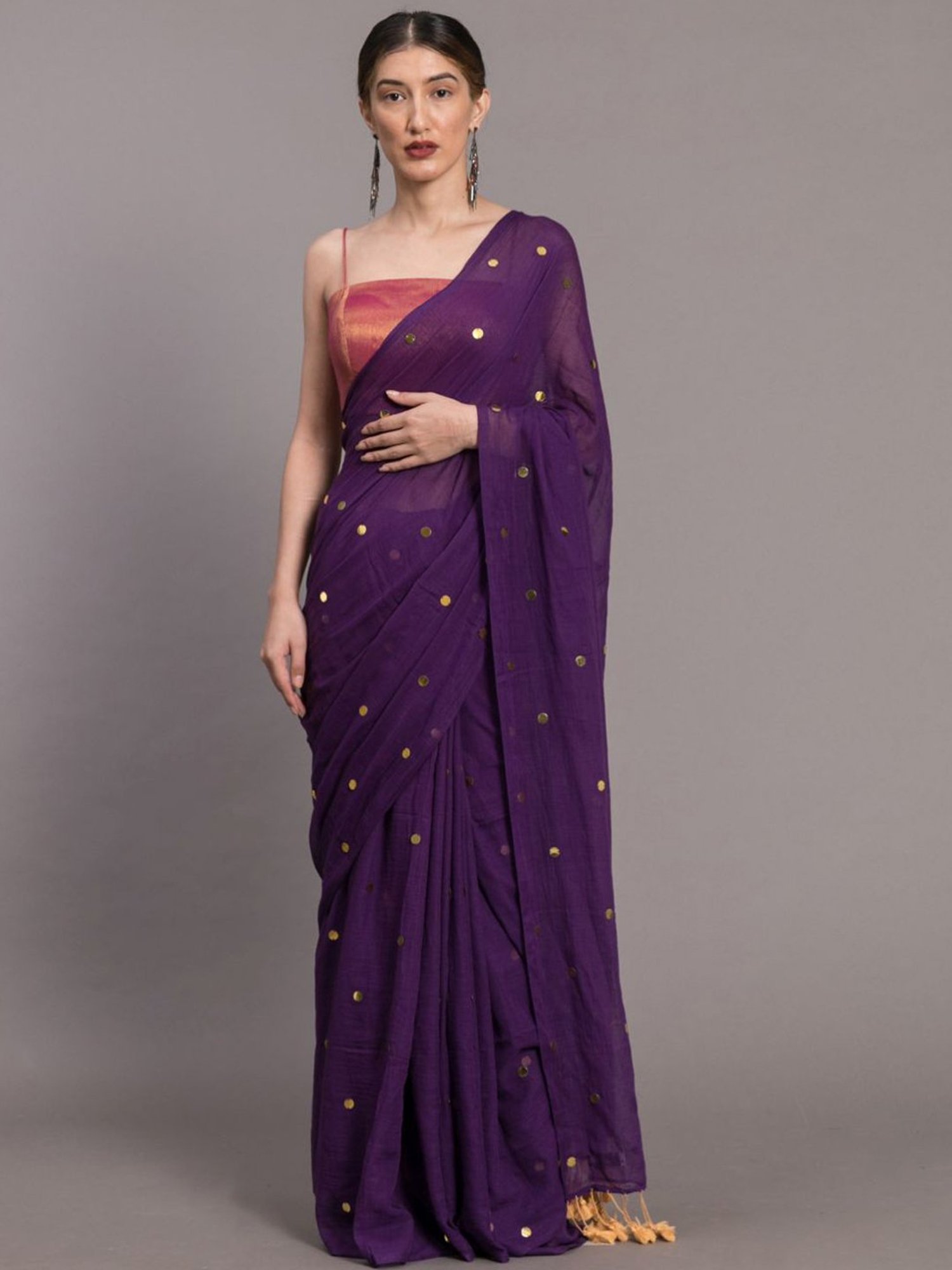 Buy Suta Purple Saree Without Blouse for Women Online @ Tata CLiQ