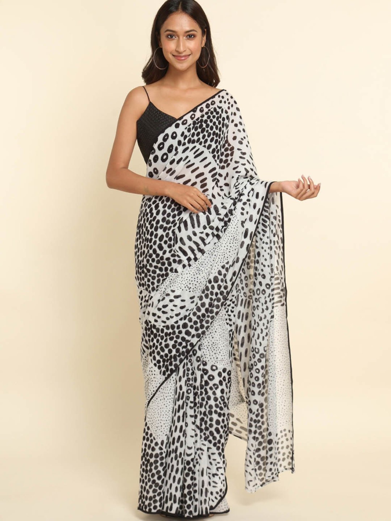 Buy Multi Color Organza Printed Floral And Leopard Marie Pattern Saree Set  For Women by SANAM Online at Aza Fashions.