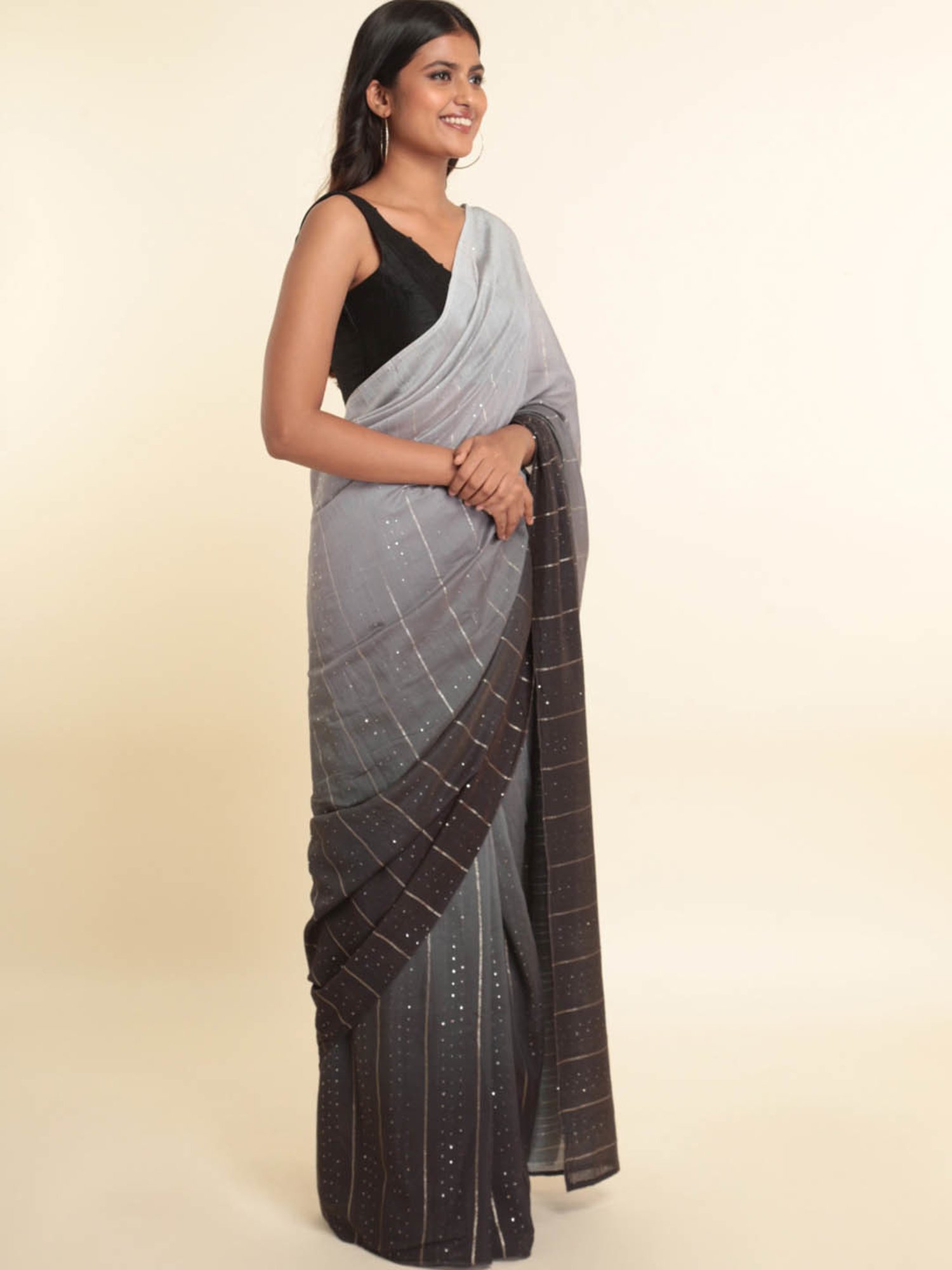 Buy Suta Black Embellished Saree Without Blouse for Women Online @ Tata CLiQ