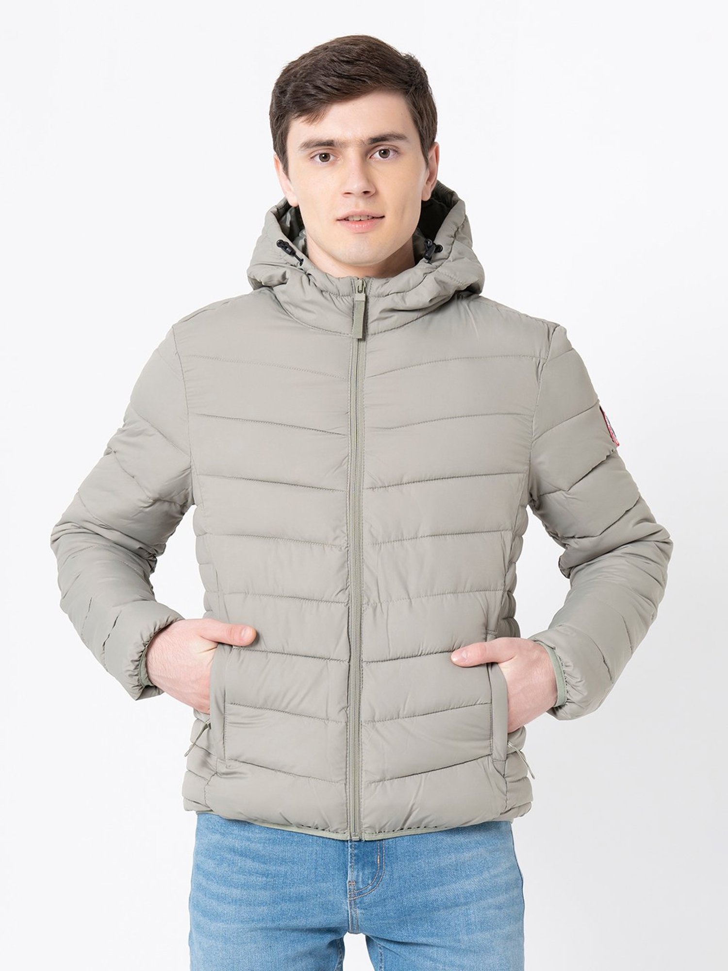 Buy Cantabil Khaki Quilted Jacket for Men Online @ Tata CLiQ