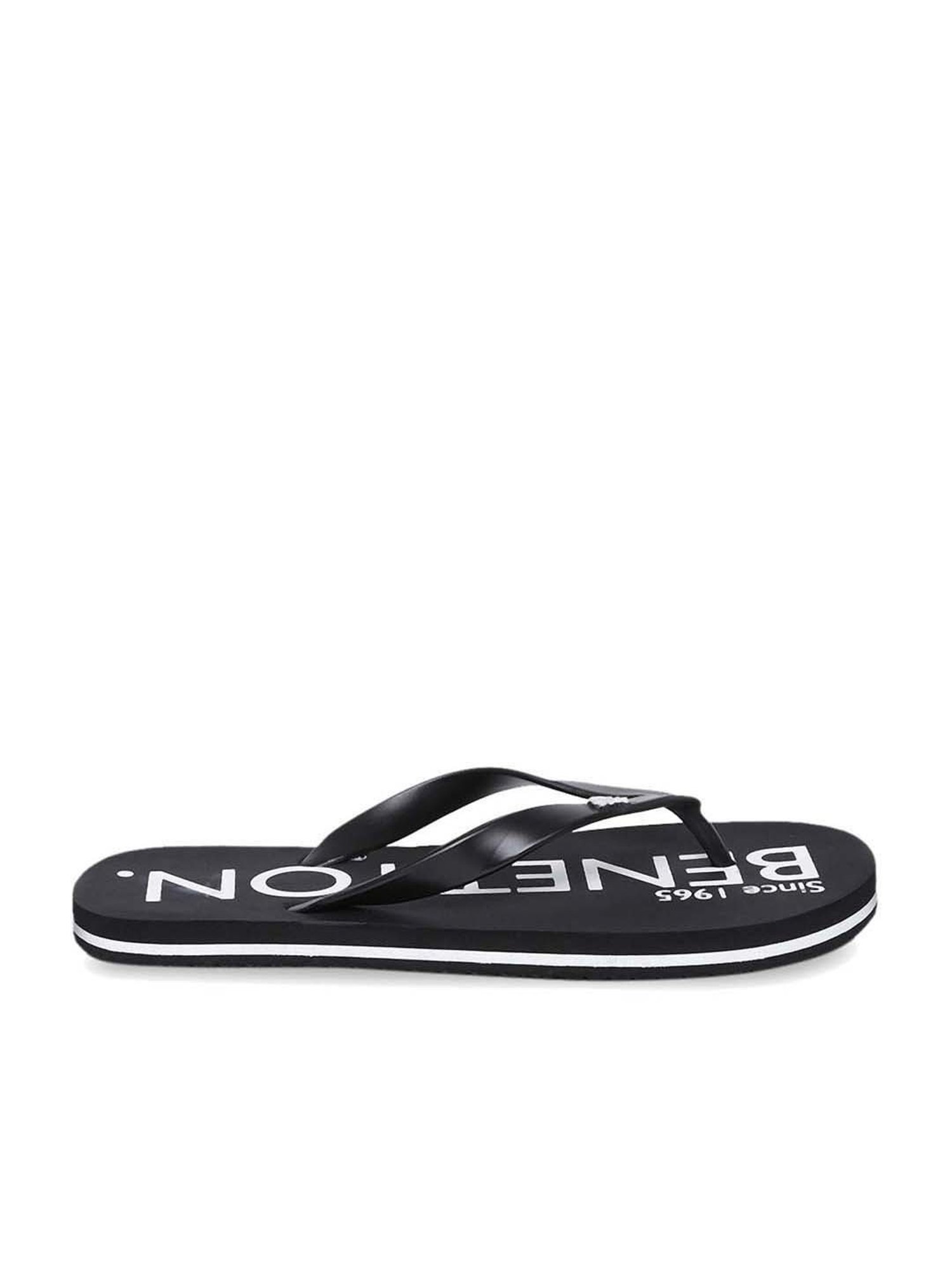 Buy United Colors of Benetton Men s Black Flip Flops for Men at