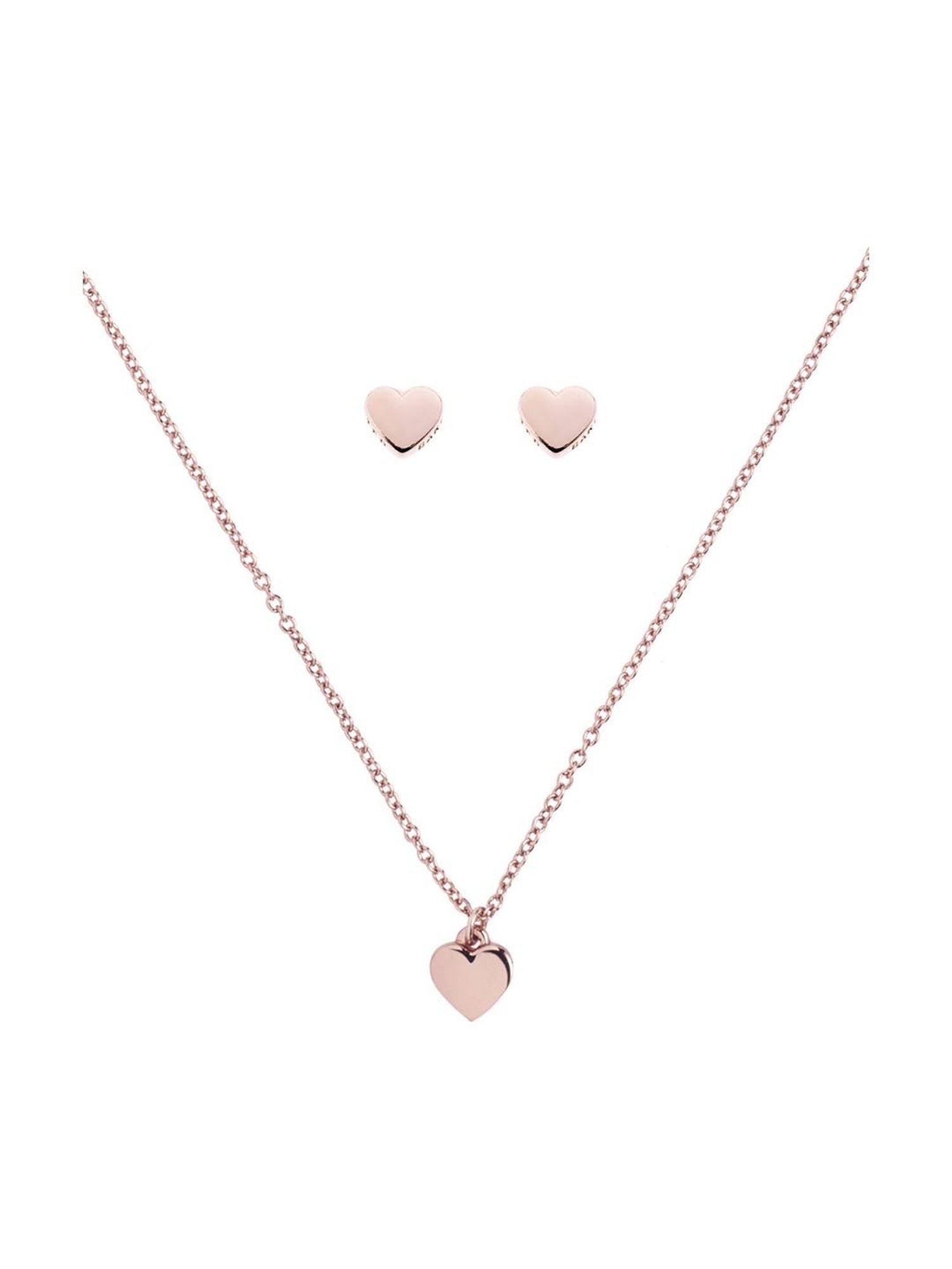 Buy Ted Baker Rose Gold Amoria Sweetheart Necklace Earring Set