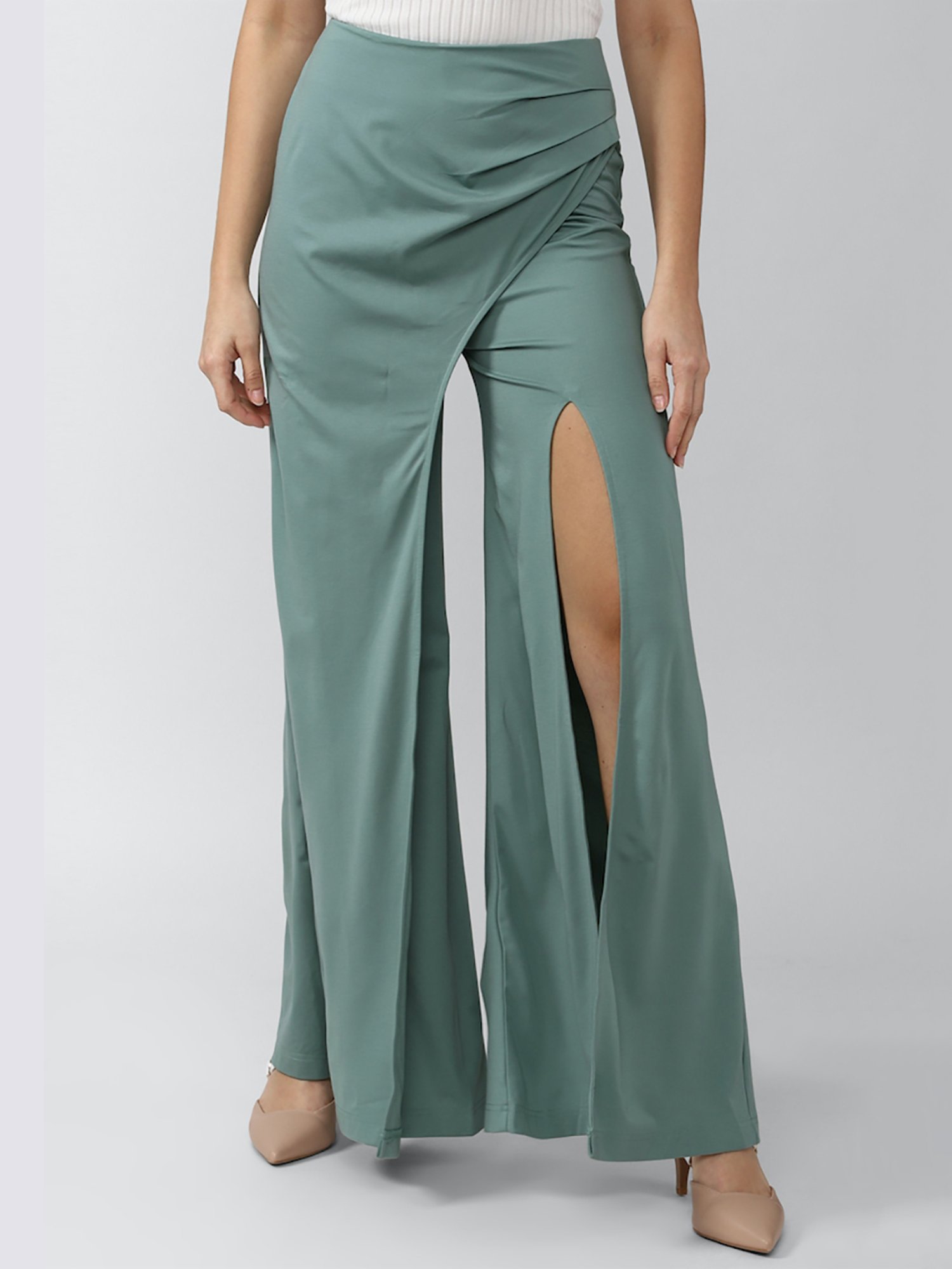 Buy Forever 21 Green Slit Pants for Women's Online @ Tata CLiQ