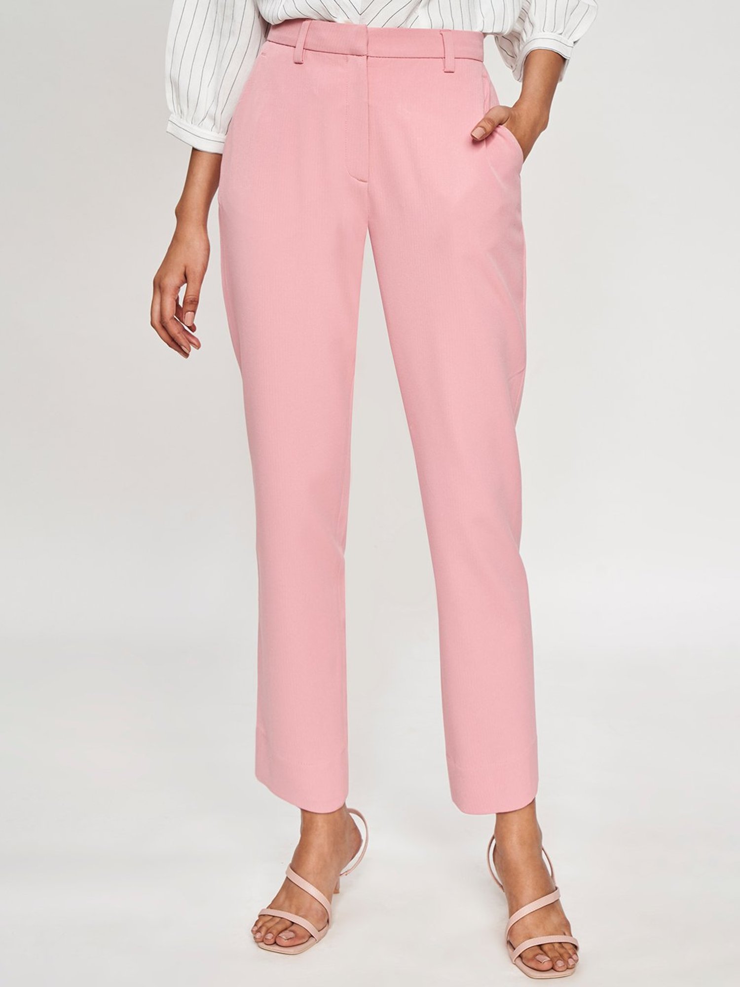 Shop Wardrobe Dusty Pink Tapered Trousers Online  Westside