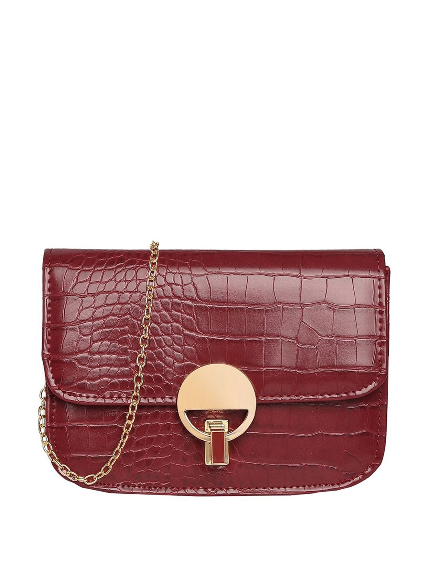 Buy Accessorize London Gemma Croc Purple Textured Medium Handbag For Women  At Best Price @ Tata CLiQ
