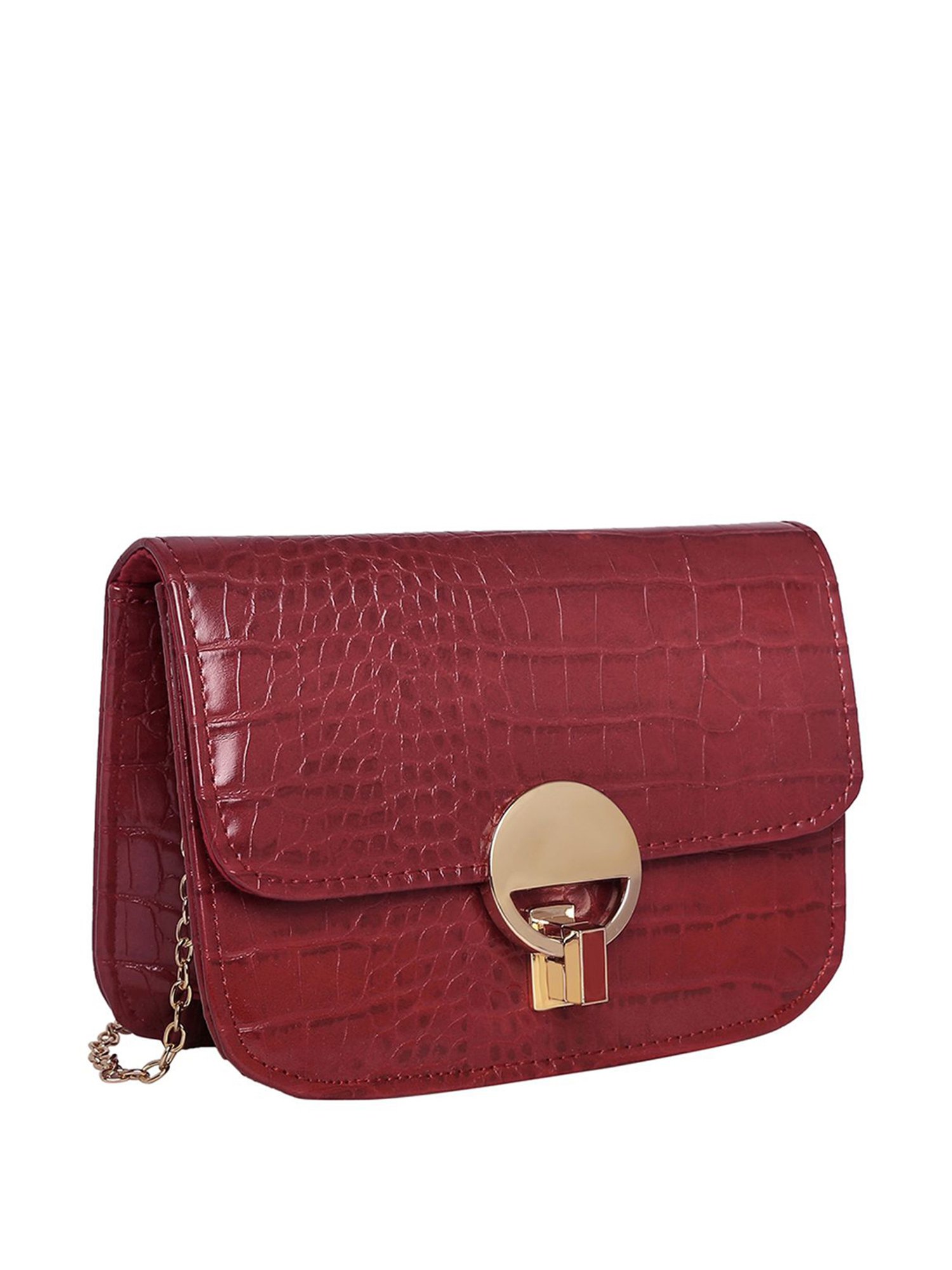 Buy Accessorize London Gemma Croc Purple Textured Medium Handbag For Women  At Best Price @ Tata CLiQ