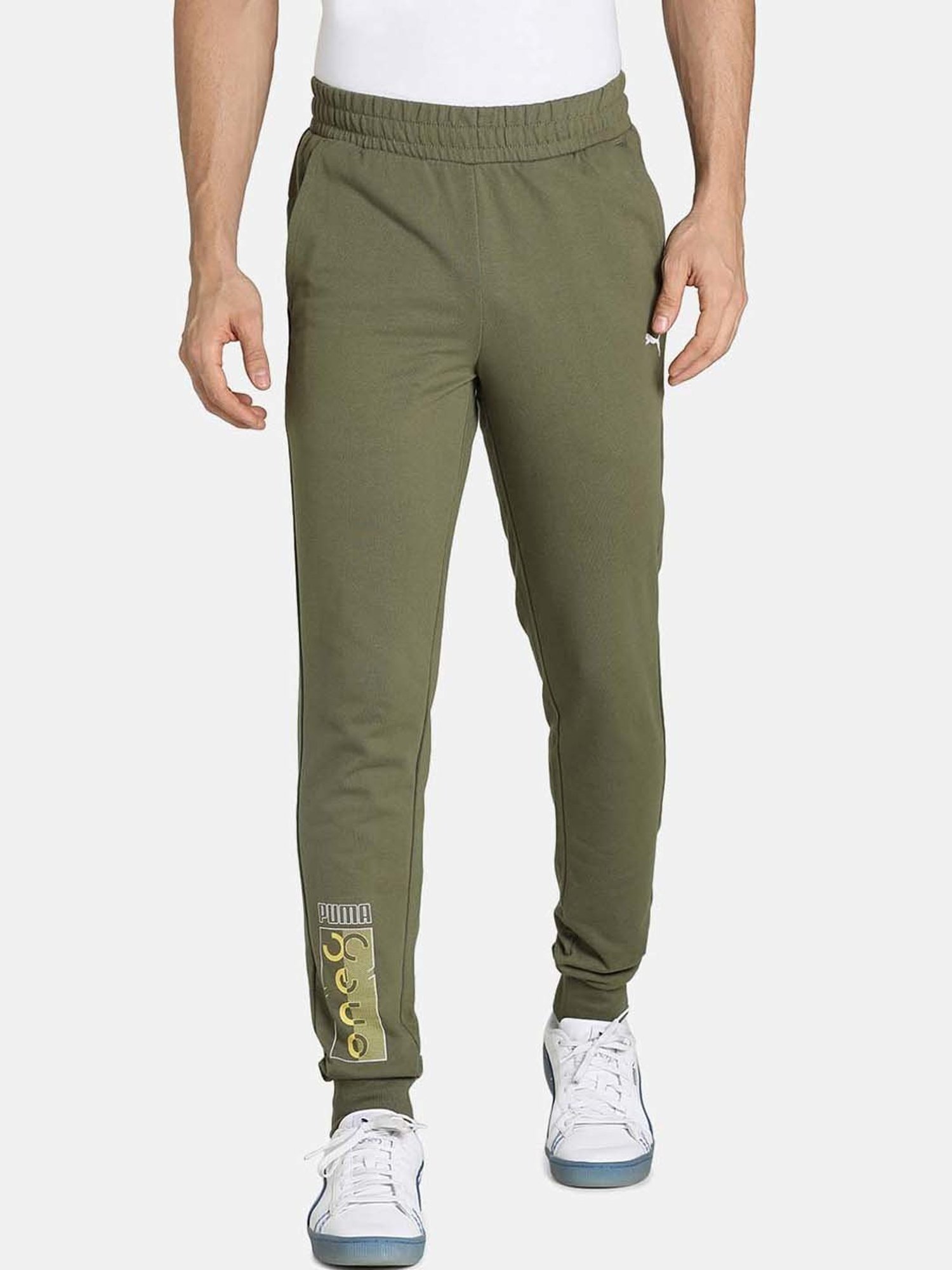 Mens green sales puma joggers