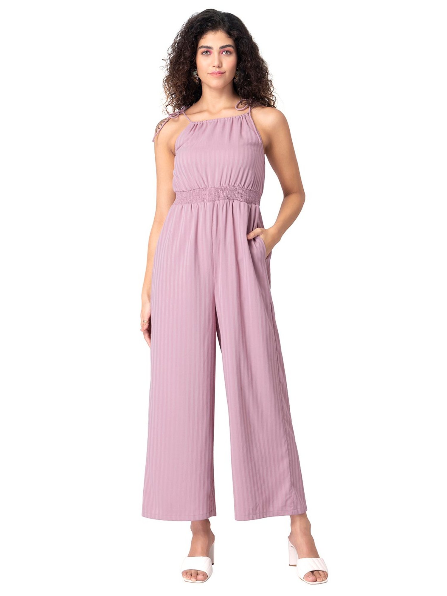 Faballey Pink Solid Jumpsuit - Buy Faballey Pink Solid Jumpsuit online in  India