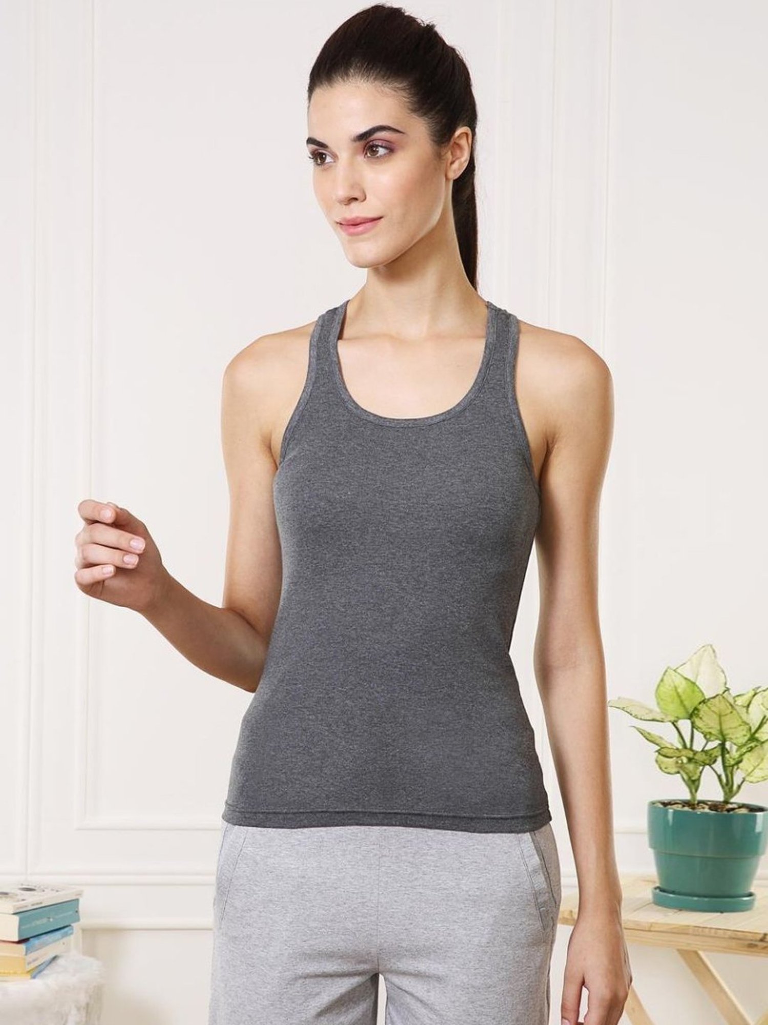 Buy LUX INFERNO Grey Striped Thermal Top for Women Online @ Tata CLiQ