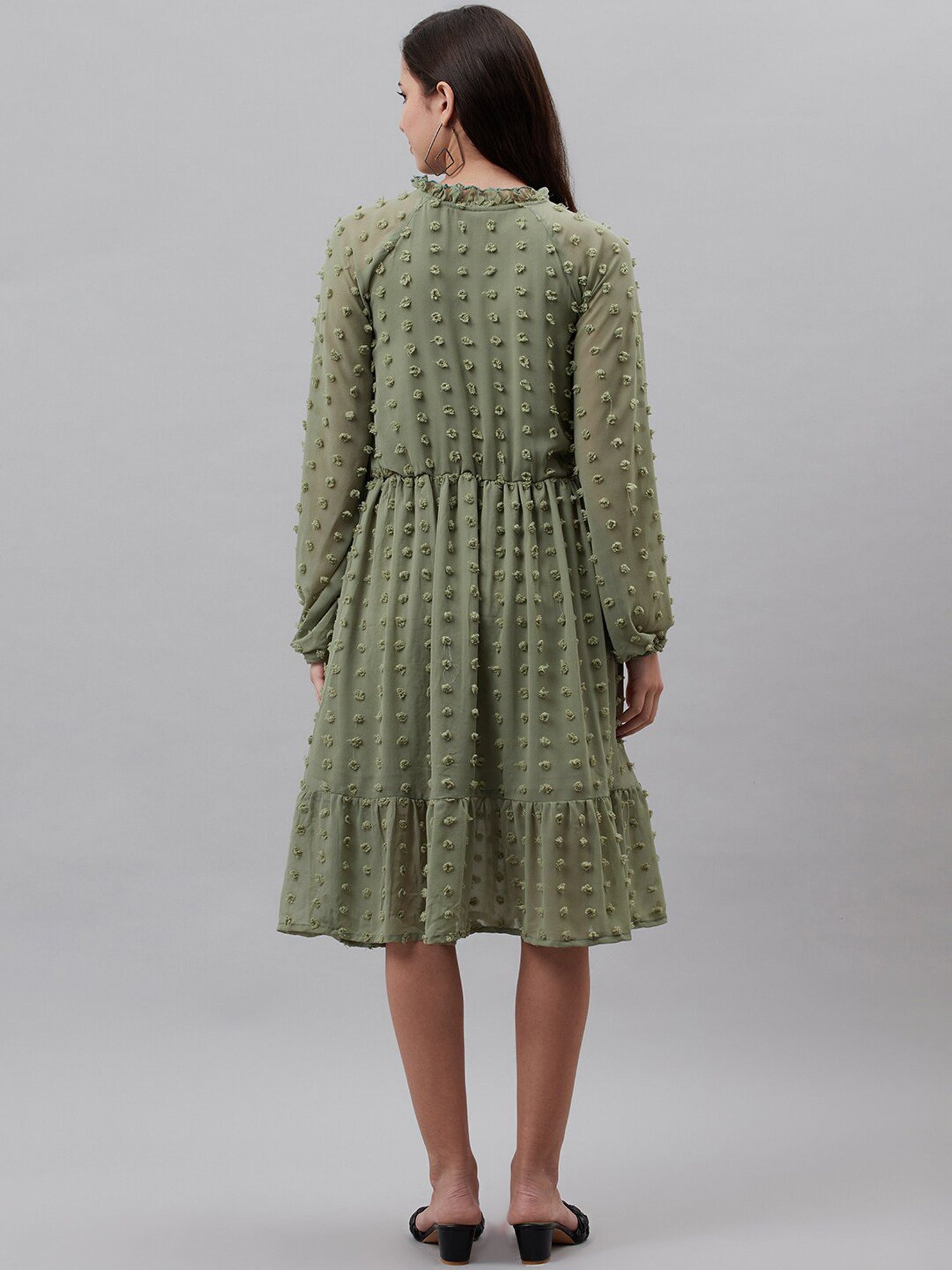 Buy Melon by PlusS Sea Green Midi A Line Dress for Women s Online